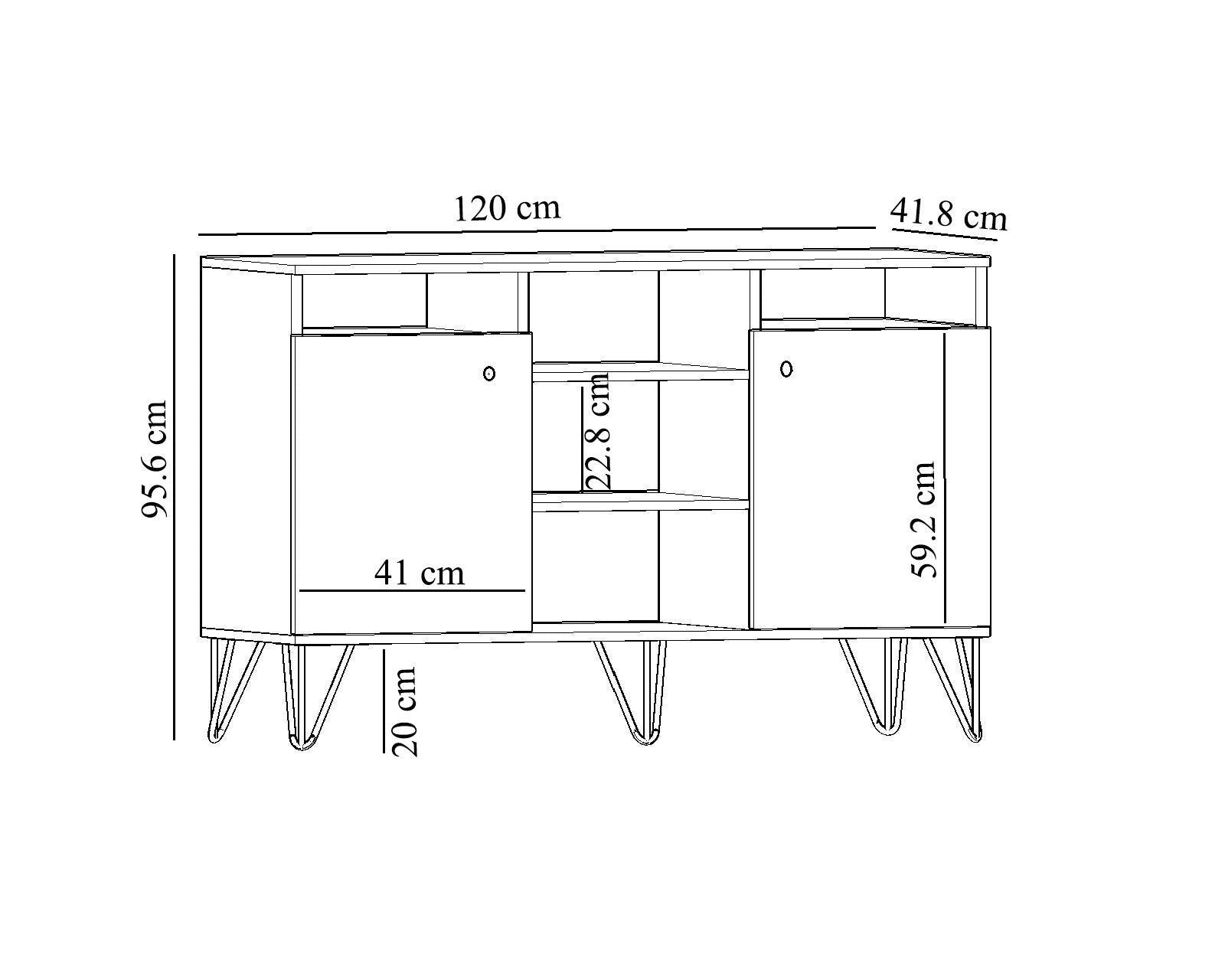 Güneş Konsol - Çok Amaçlı Dolap Beyaz MDF