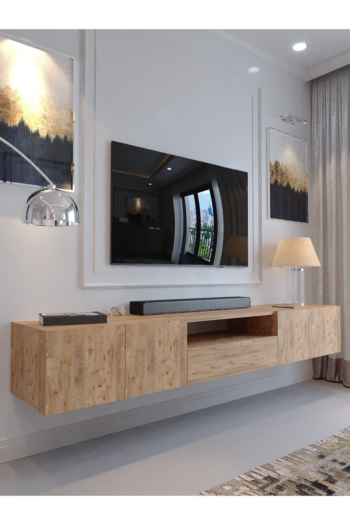 KARNAVAL DUVARA MONTE TV ÜNİTESİ - DM1008-6 ÇAM