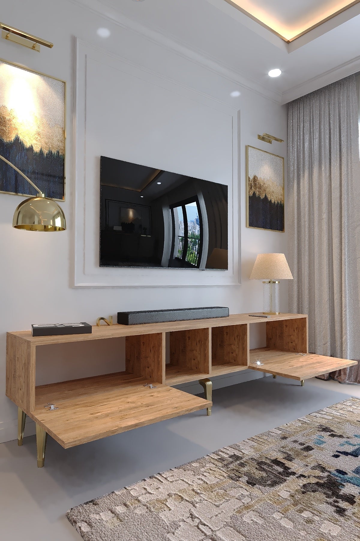 KARNAVAL TV ÜNİTESİ - GA2-1005-6 ÇAM GOLD