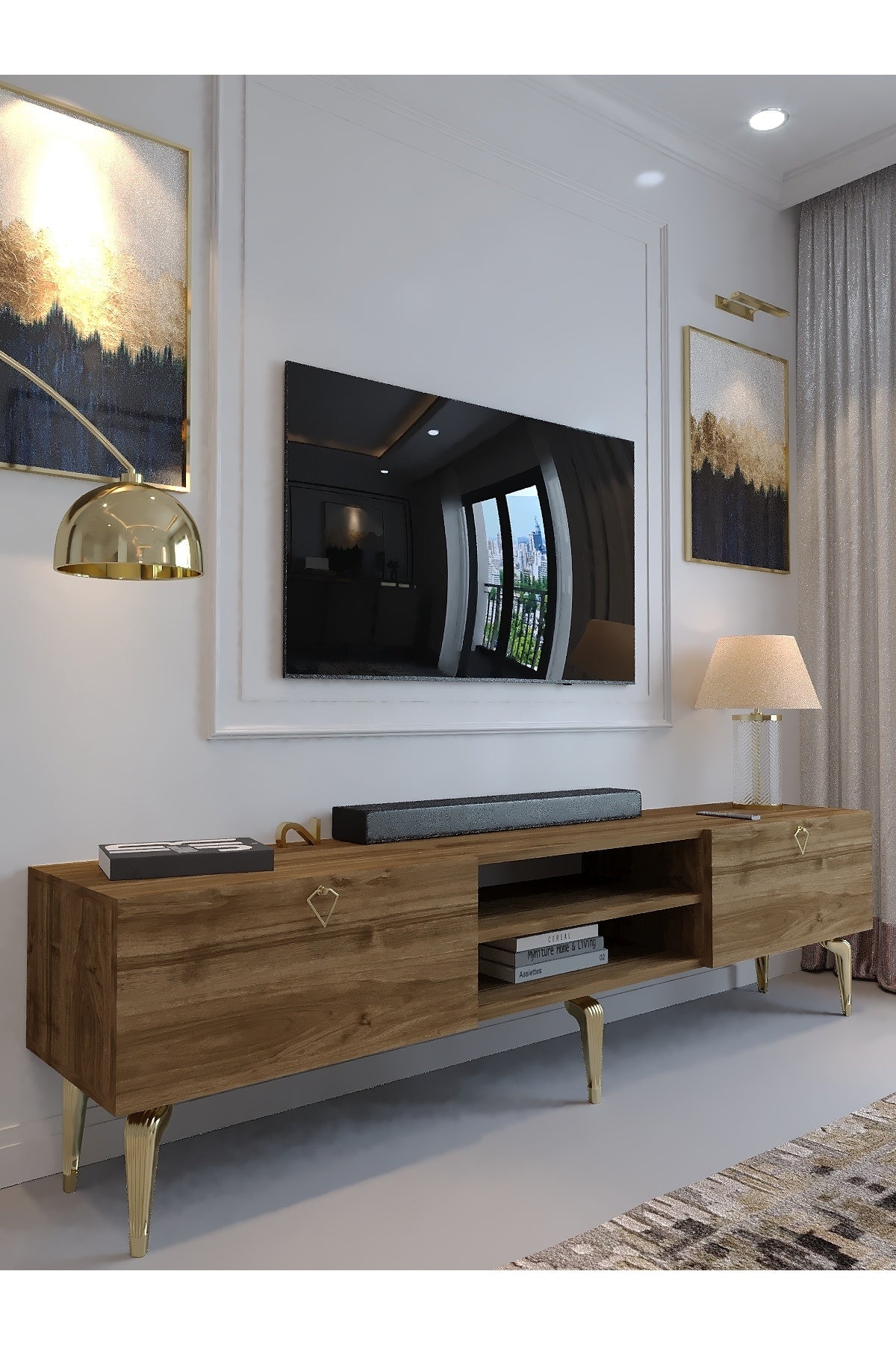 KARNAVAL TV ÜNİTESİ - GA2-1004-2 CEVİZ GOLD