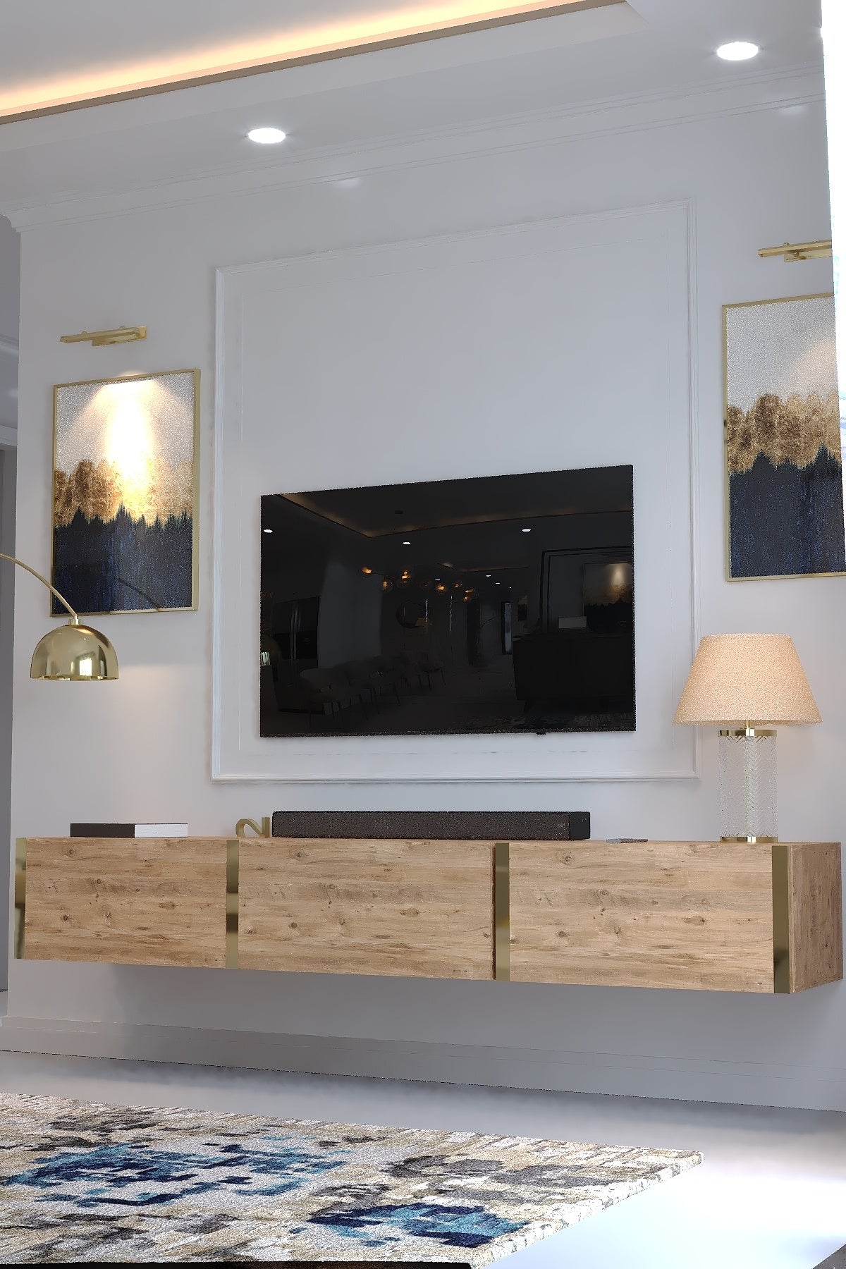 KARNAVAL DUVARA MONTE TV ÜNİTESİ - GDM-1001-6 ÇAM GOLD