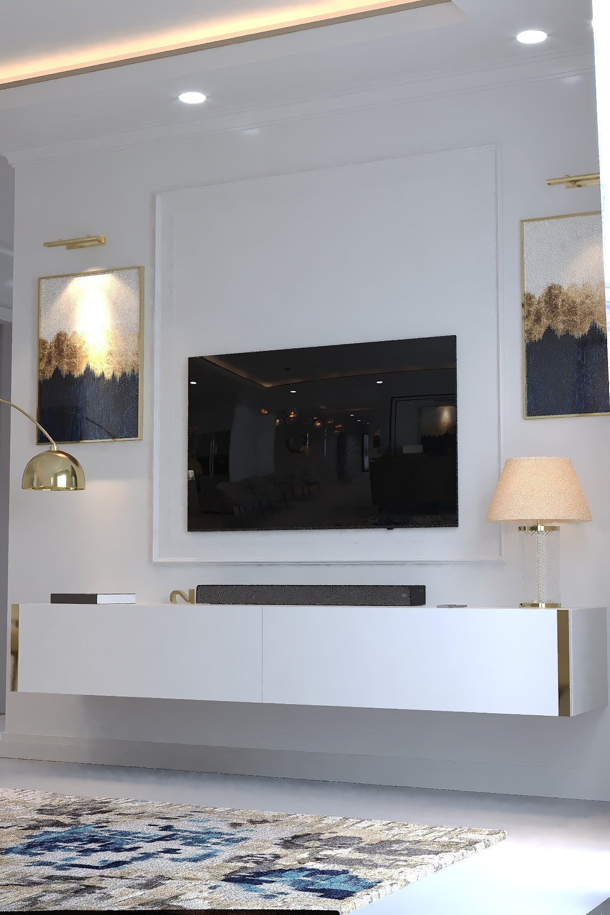 KARNAVAL DUVARA MONTE TV ÜNİTESİ - GDM-2003-1 BEYAZ GOLD