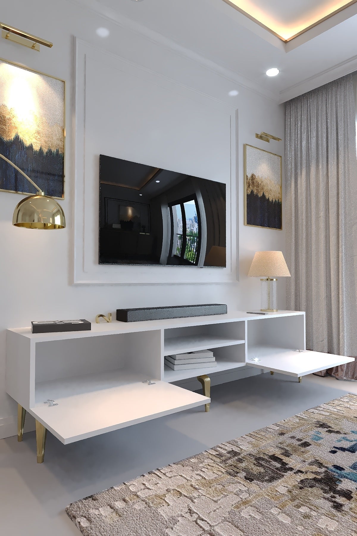 KARNAVAL TV ÜNİTESİ - GA2-2004-1 BEYAZ GOLD