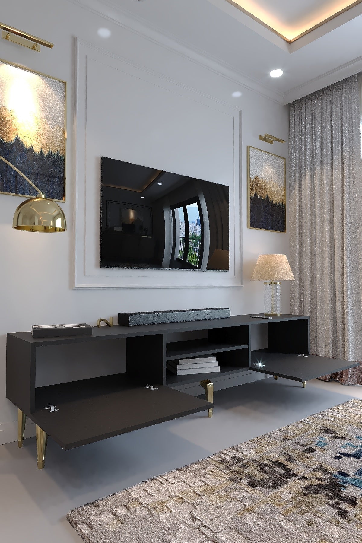 KARNAVAL TV ÜNİTESİ - GA2-1004-4 ANTRASİT GOLD