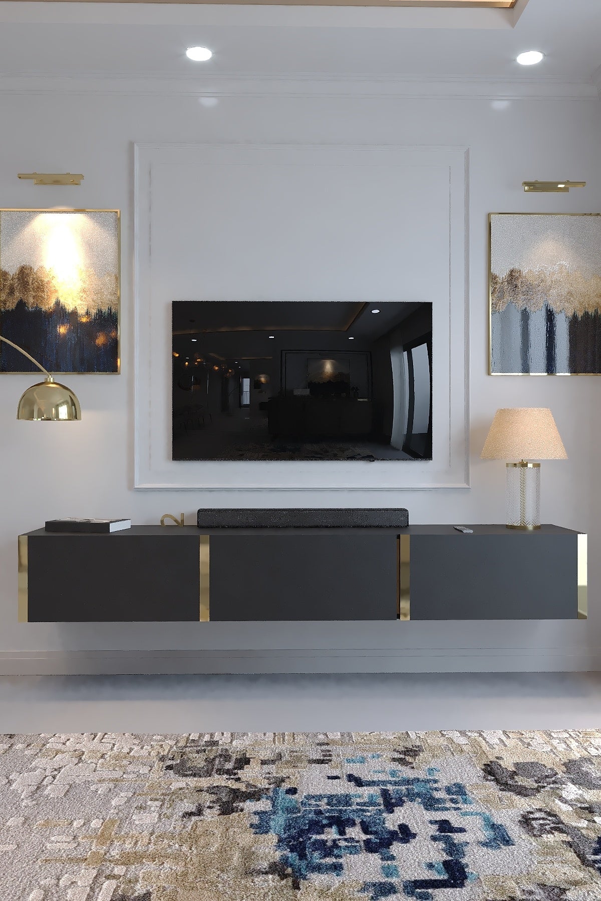 KARNAVAL DUVARA MONTE TV ÜNİTESİ - GDM-2001-4 ANTRASİT GOLD