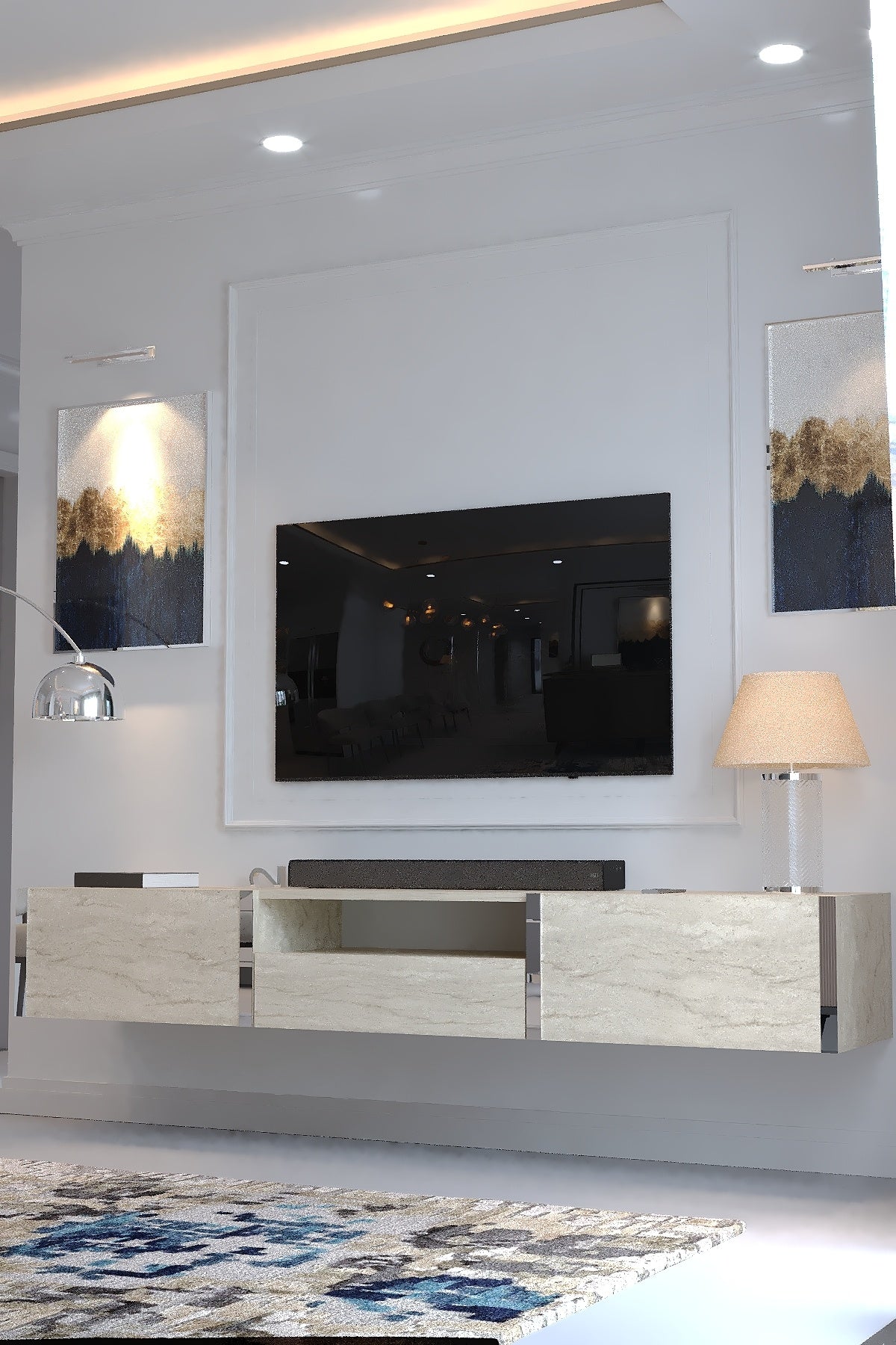 KARNAVAL DUVARA MONTE TV ÜNİTESİ - SDM-1006-8 TRAVERTEN GOLD