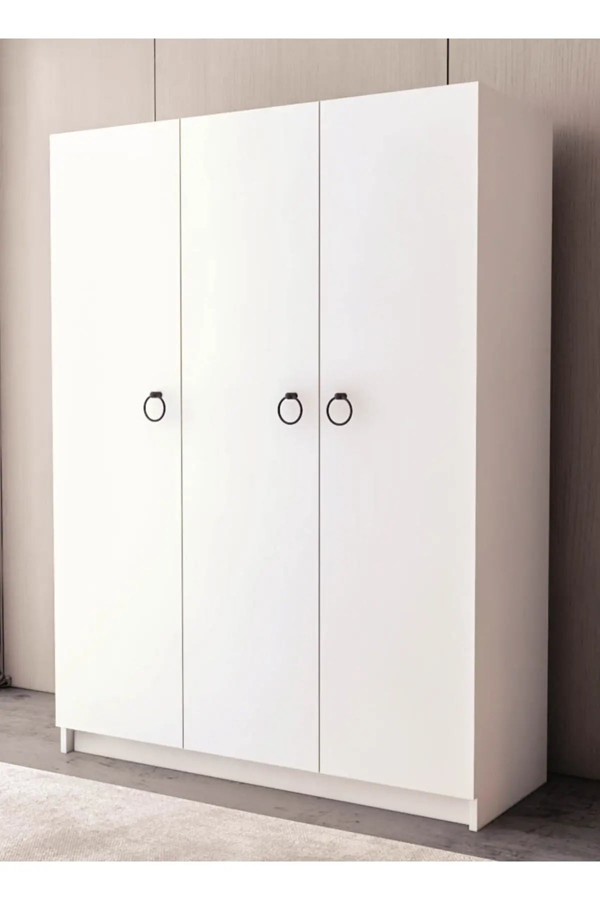 Ninnimo Beyaz MDF 3 Kapaklı Gardırop
