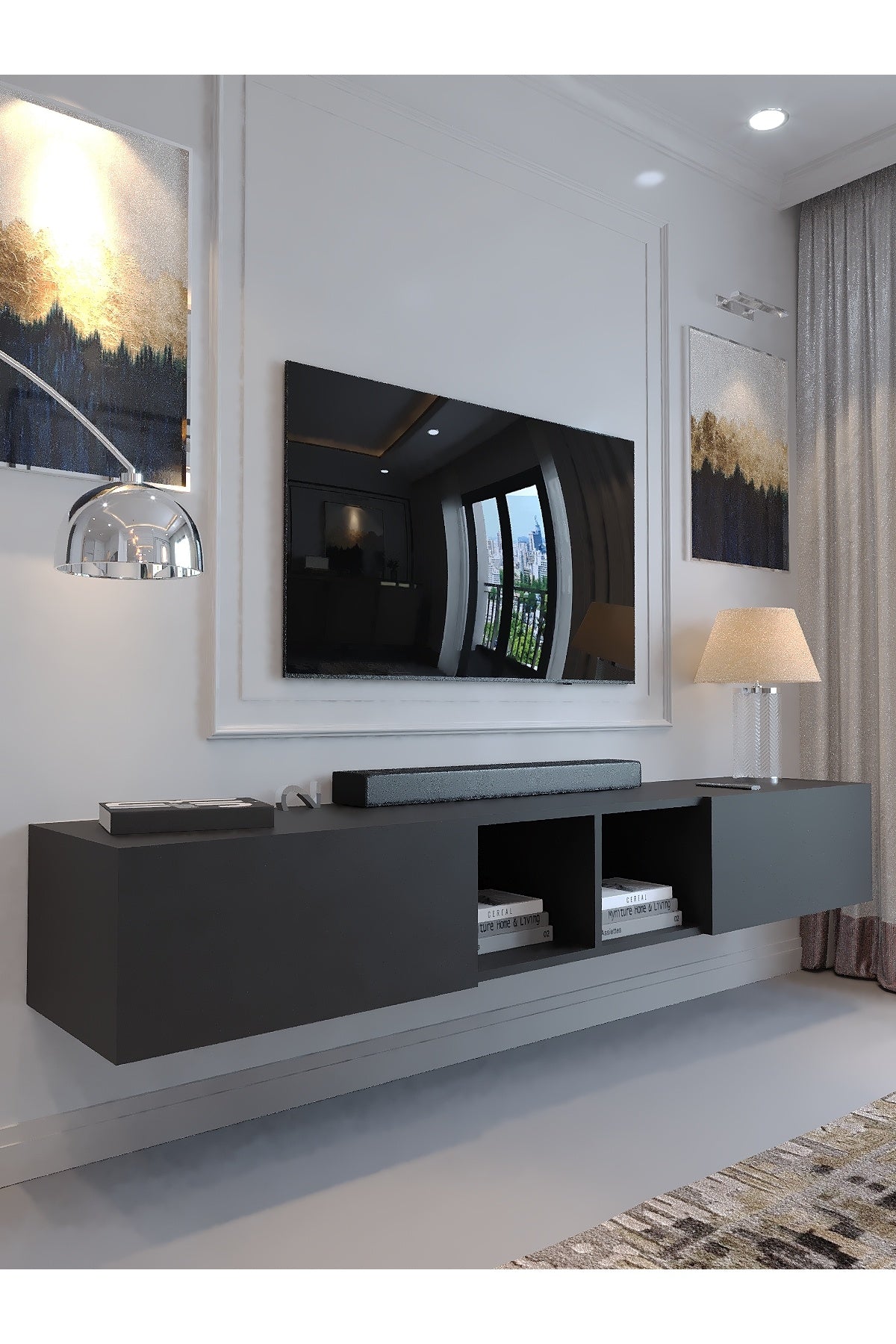 KARNAVAL DUVARA MONTE TV ÜNİTESİ - DM1005-4 ANTRASİT