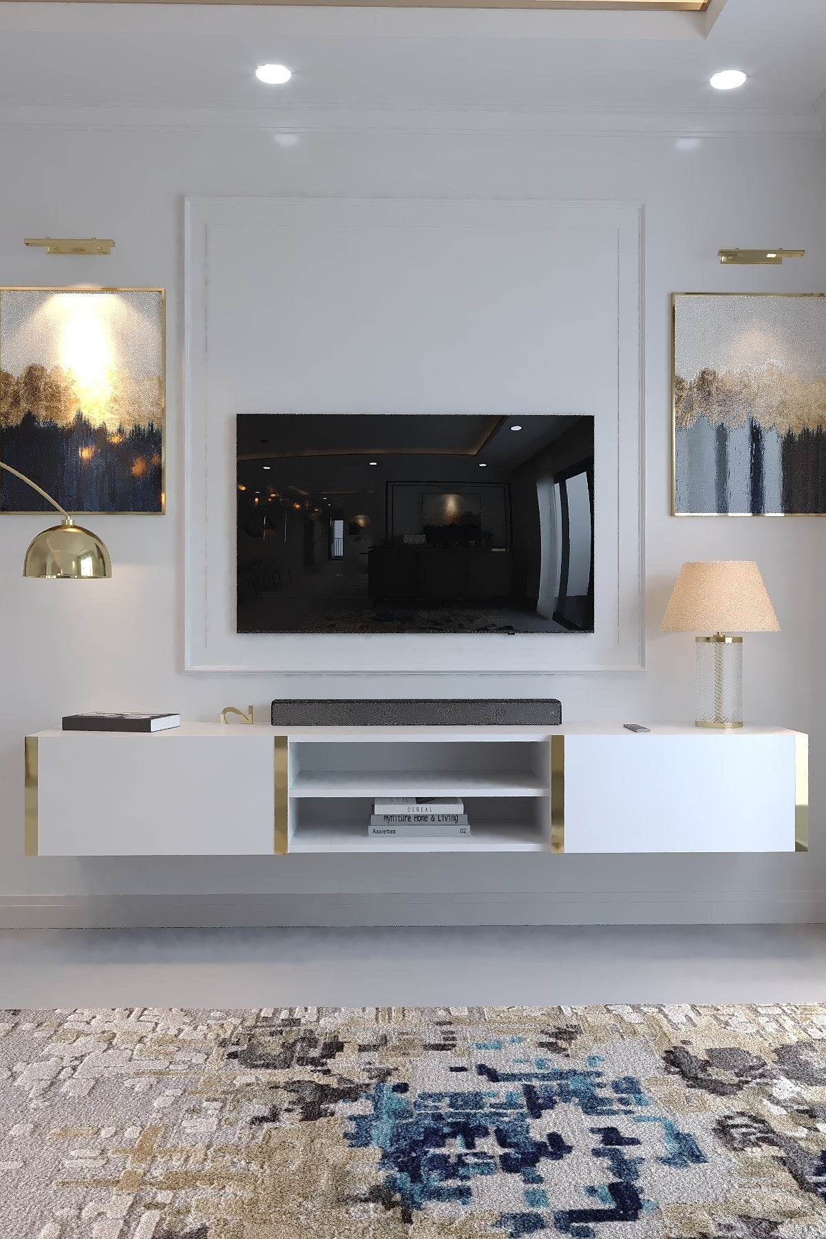 KARNAVAL DUVARA MONTE TV ÜNİTESİ - GDM-2004-1 BEYAZ GOLD