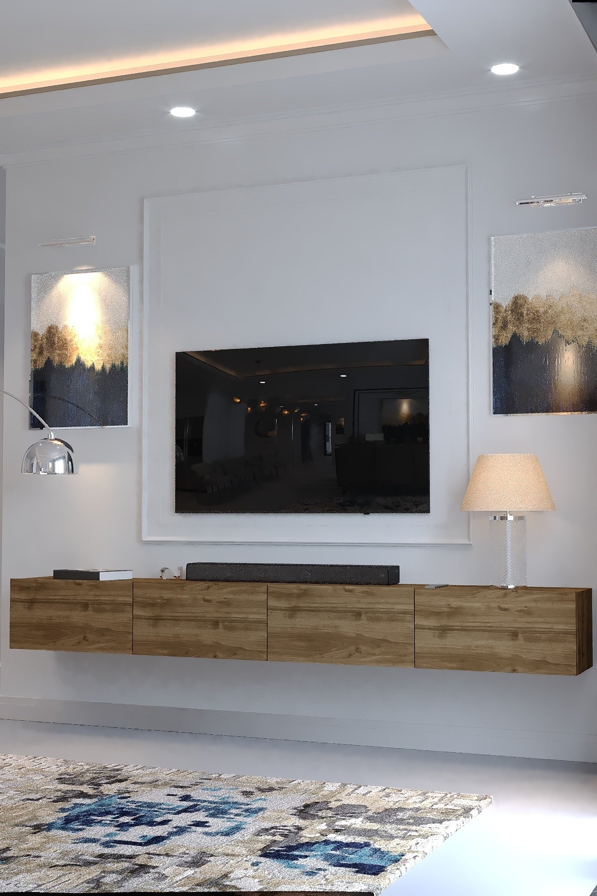 KARNAVAL 240 CM DUVARA MONTE TV SEHPASI - DM1002-2 CEVİZ