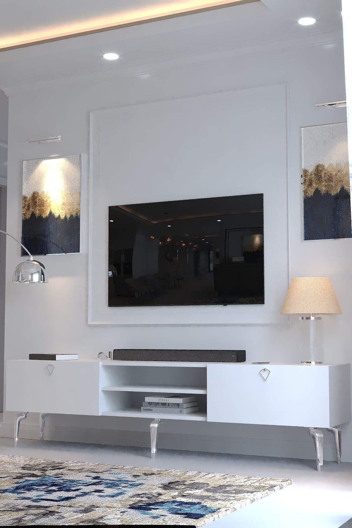 KARNAVAL TV ÜNİTESİ - SA2-1004-1 BEYAZ SİLVER