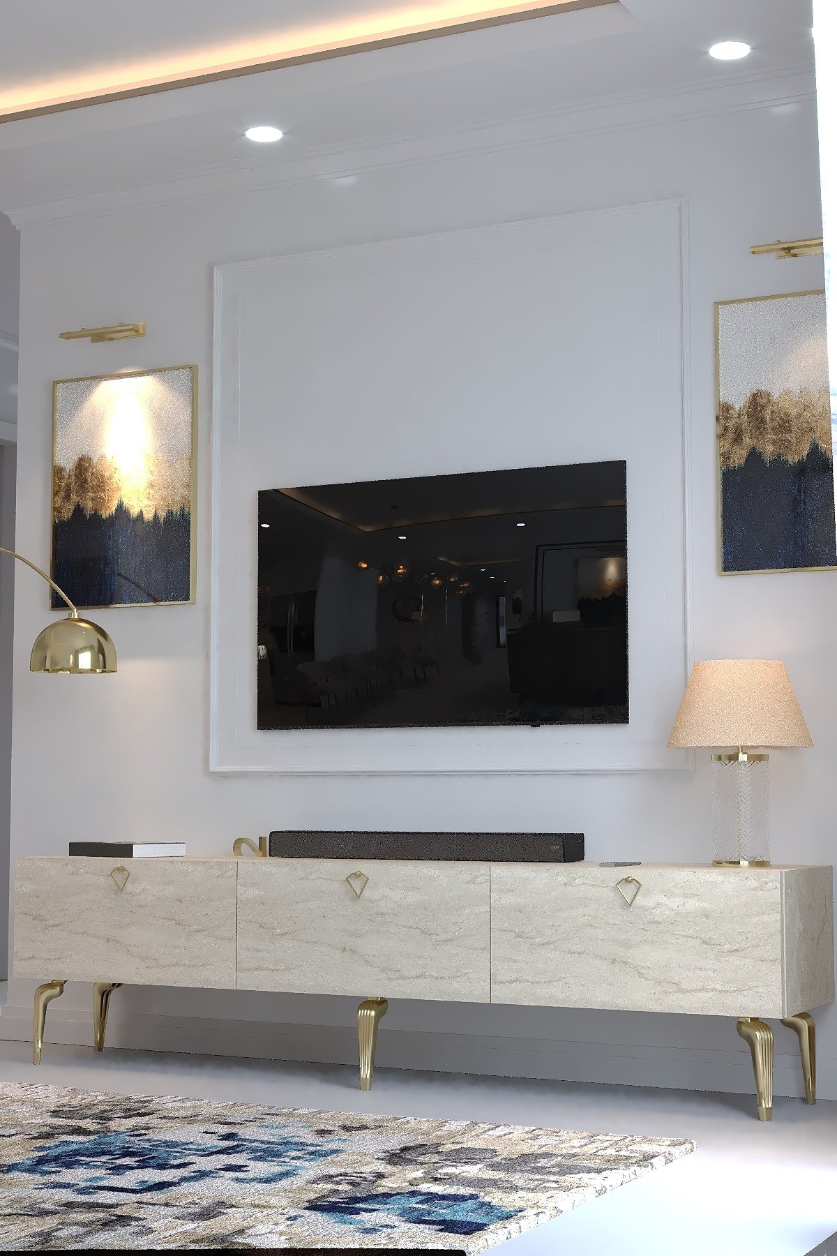 KARNAVAL TV ÜNİTESİ - GA2-1001-8 TRAVERTEN GOLD