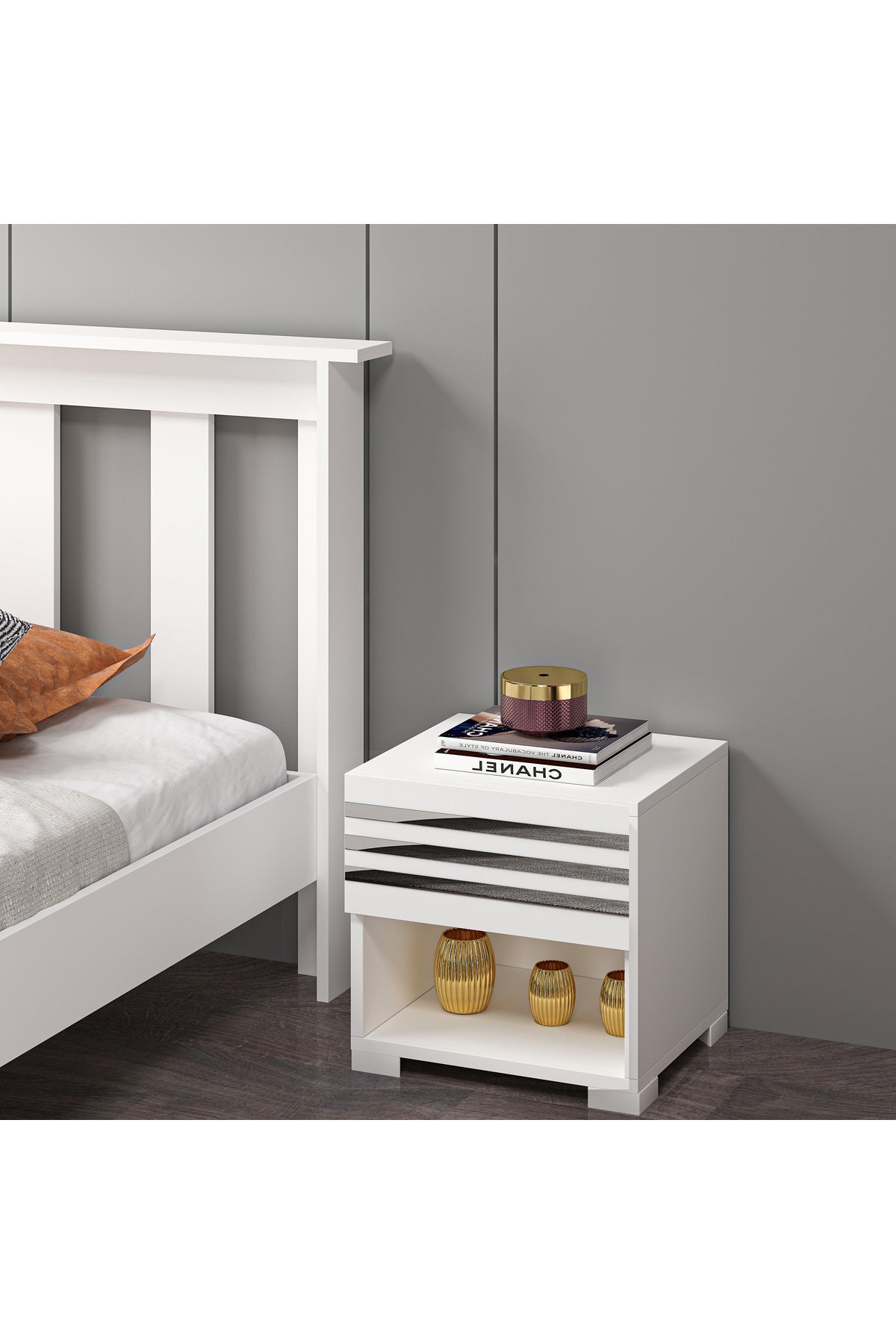 Mdf Beyaz Komodin AK1003