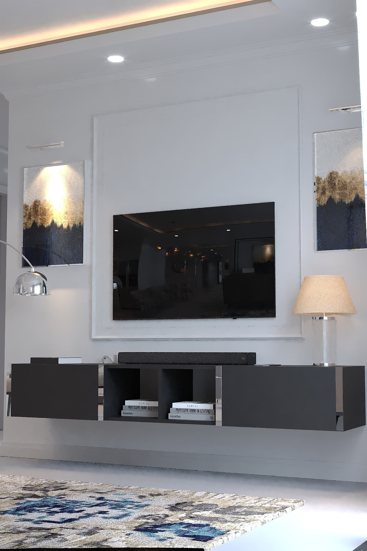 KARNAVAL DUVARA MONTE TV ÜNİTESİ - SDM-1005-4 ANTRASİT GOLD