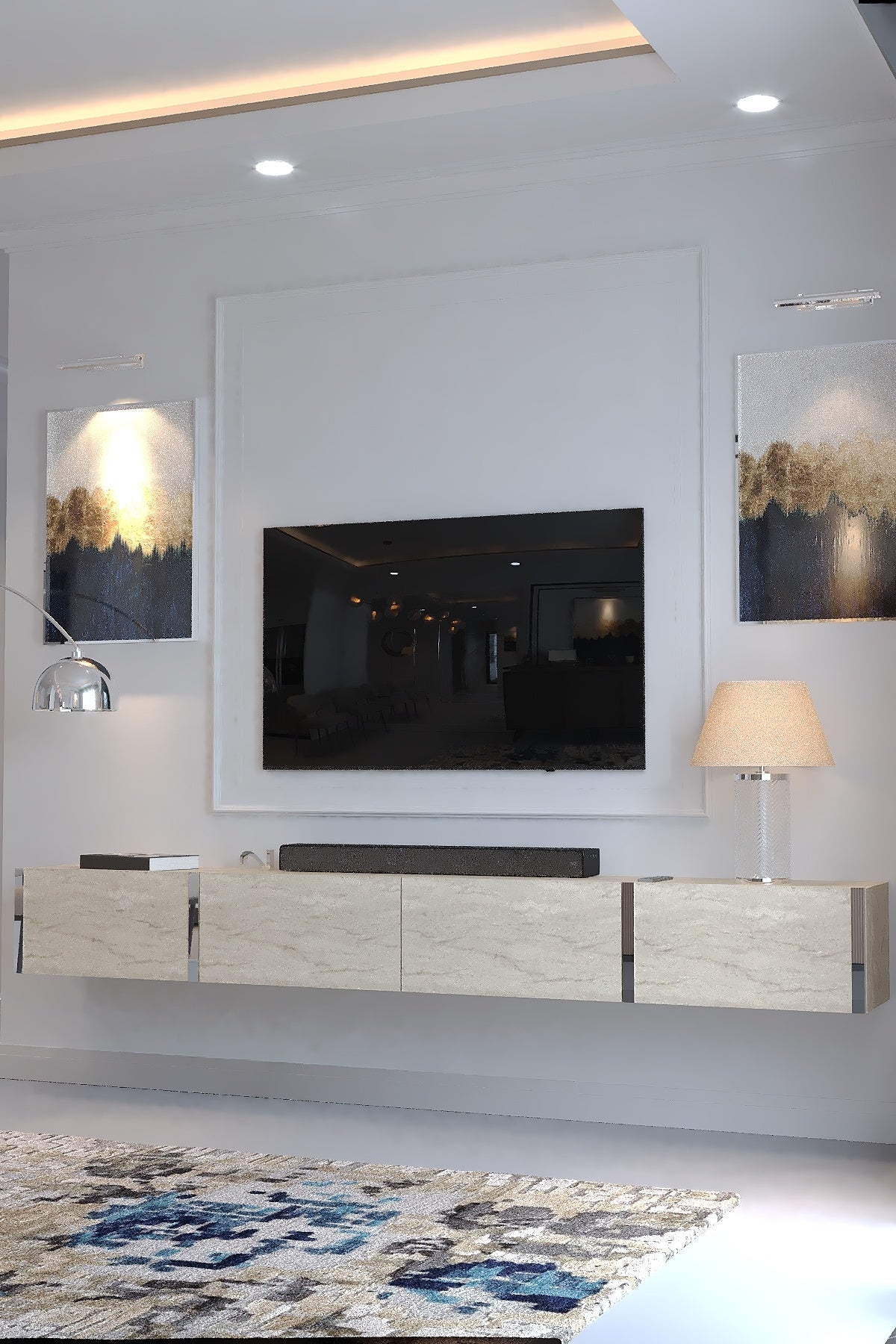 KARNAVAL 240 CM DUVARA MONTE TV SEHPASI - SDM-1002-8 TRAVERTEN GOLD