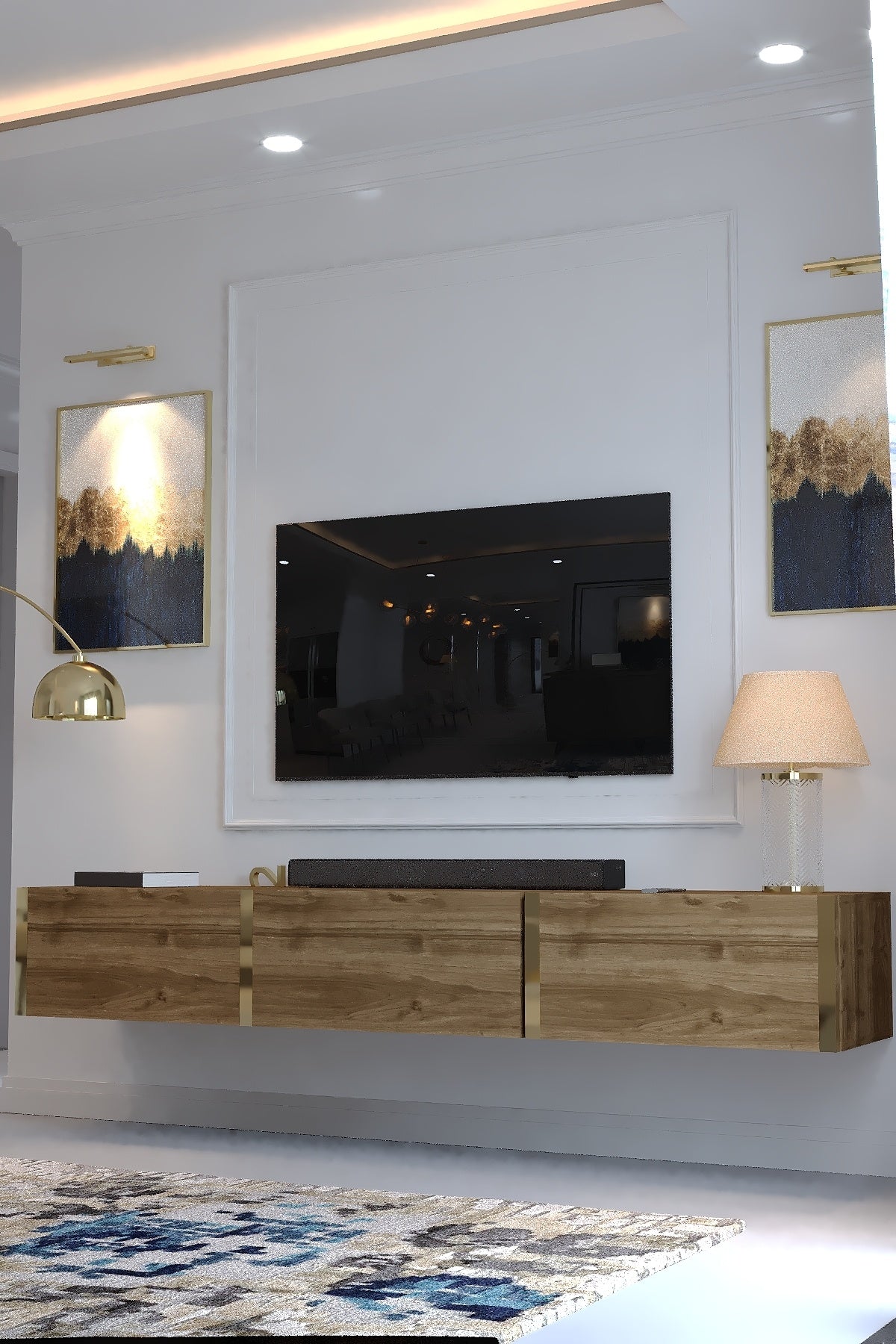 KARNAVAL DUVARA MONTE TV ÜNİTESİ - GDM-2001-2 CEVİZ GOLD