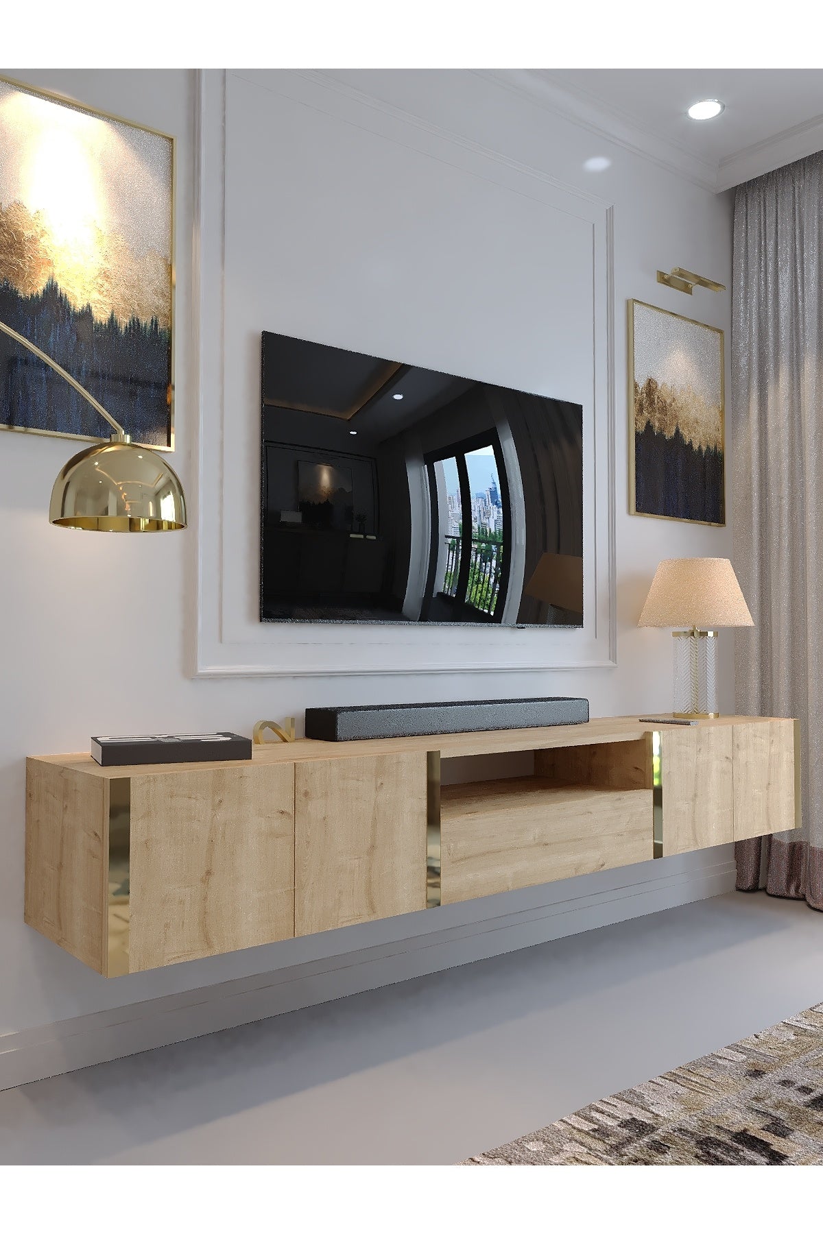 KARNAVAL DUVARA MONTE TV ÜNİTESİ - GDM-1008-9 SAFİR GOLD