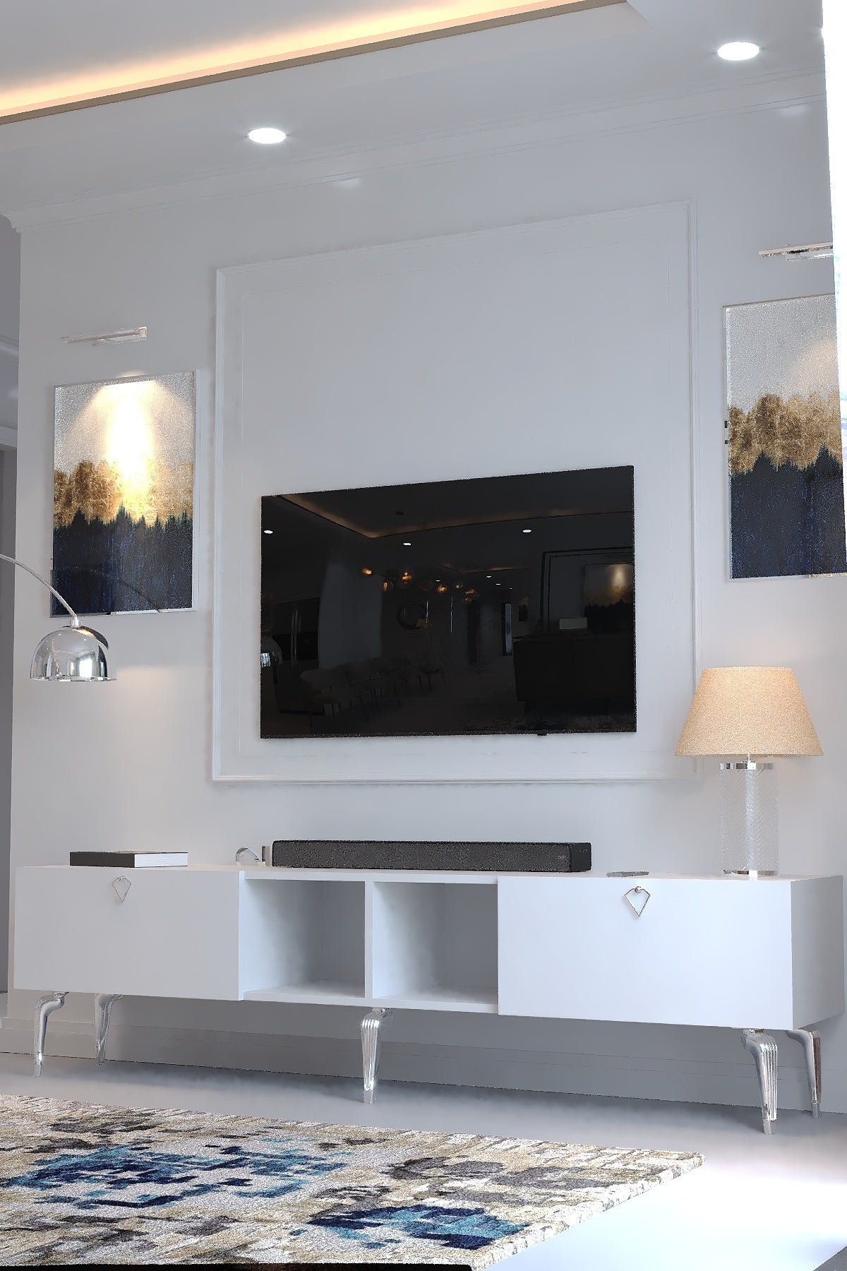 KARNAVAL TV ÜNİTESİ - SA2-1005-1 BEYAZ SİLVER