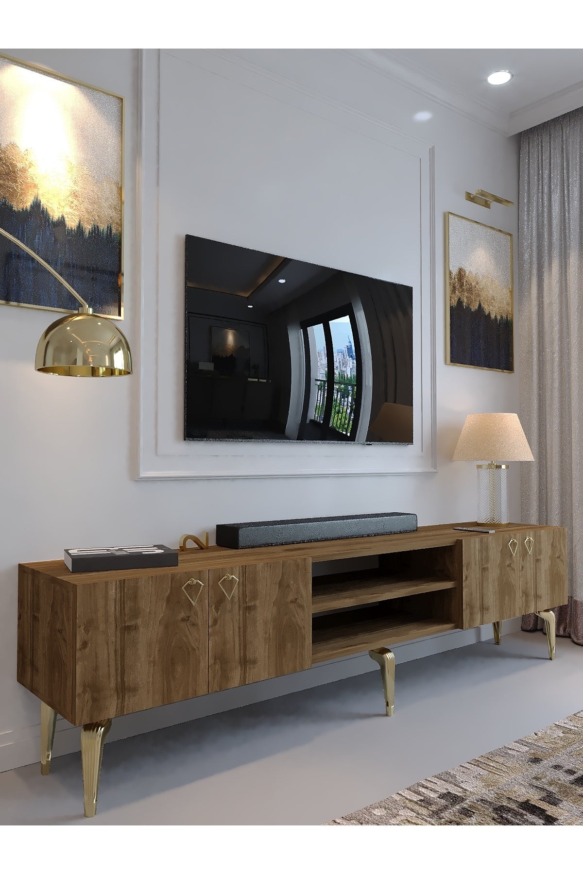 KARNAVAL TV ÜNİTESİ - GA2-1009-2 CEVİZ GOLD