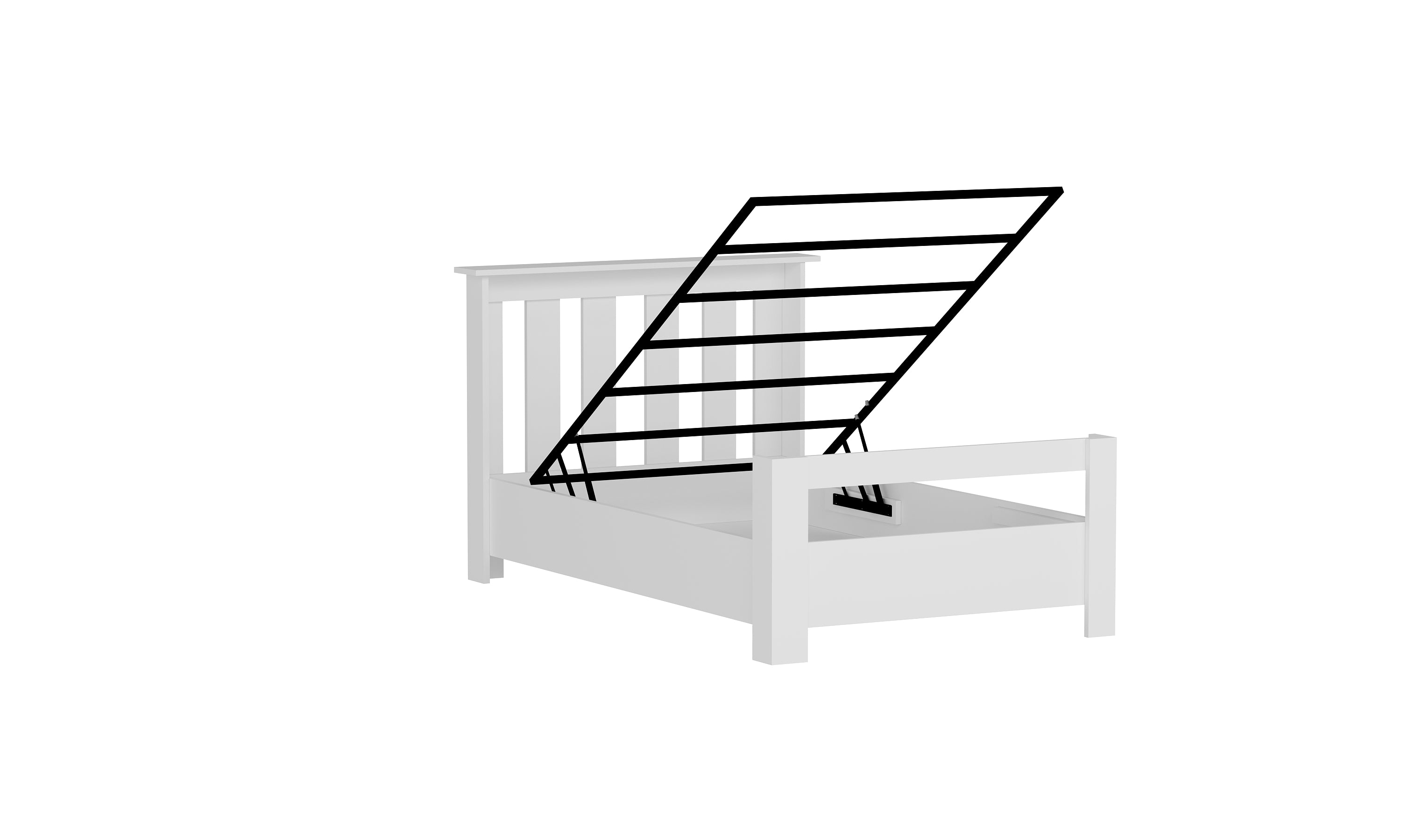 Alesta Tek Kişilik Beyaz MDF Bazalı Karyola