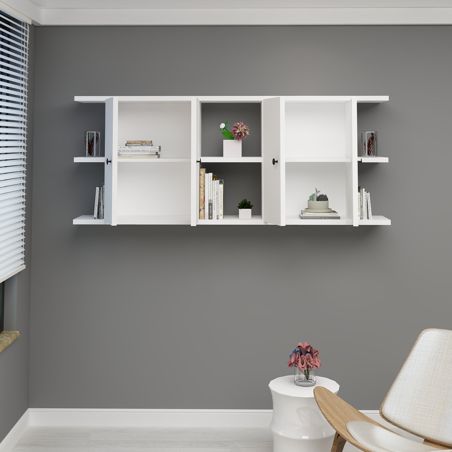 Double Kalimera 2'li Duvar Dolabı & Rafı Beyaz