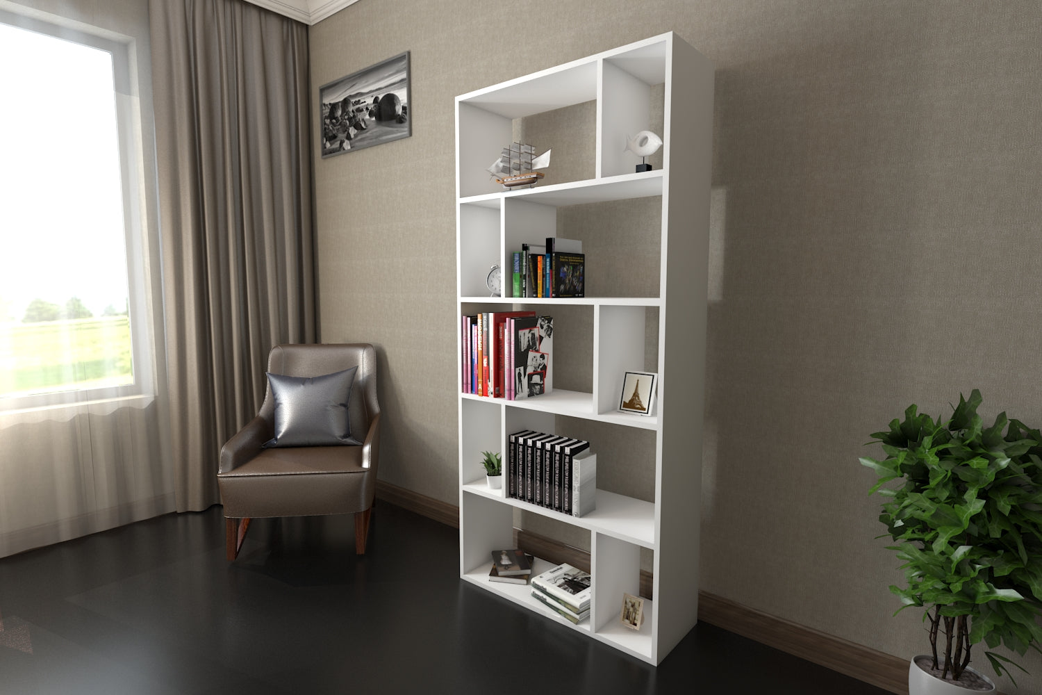 Ninnimo Stylish Kitaplık Beyaz S1-1