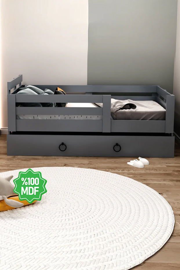 Newmod İcon 90x190 Yatak Uyumlu Yavrulu Antrasit Karyola- Q4004-4