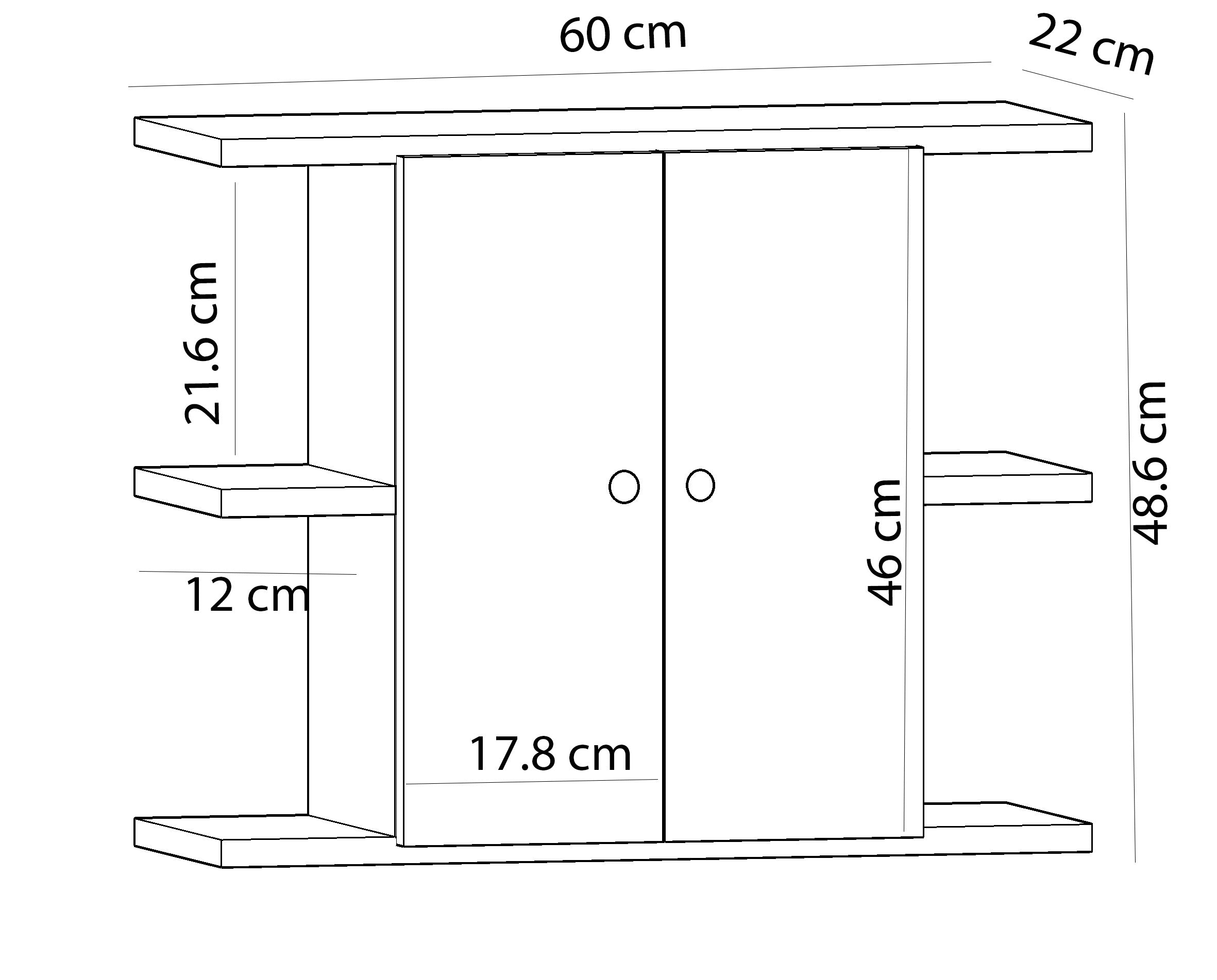 Kalimera Duvar Dolabı & Rafı Beyaz Mdf