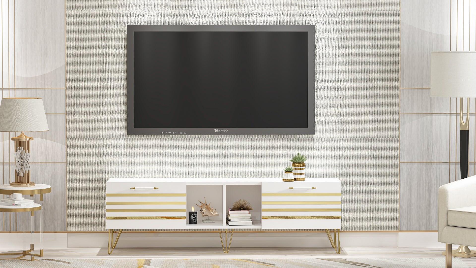 Vizyon Tv ünitesi %100 Beyaz Mdf