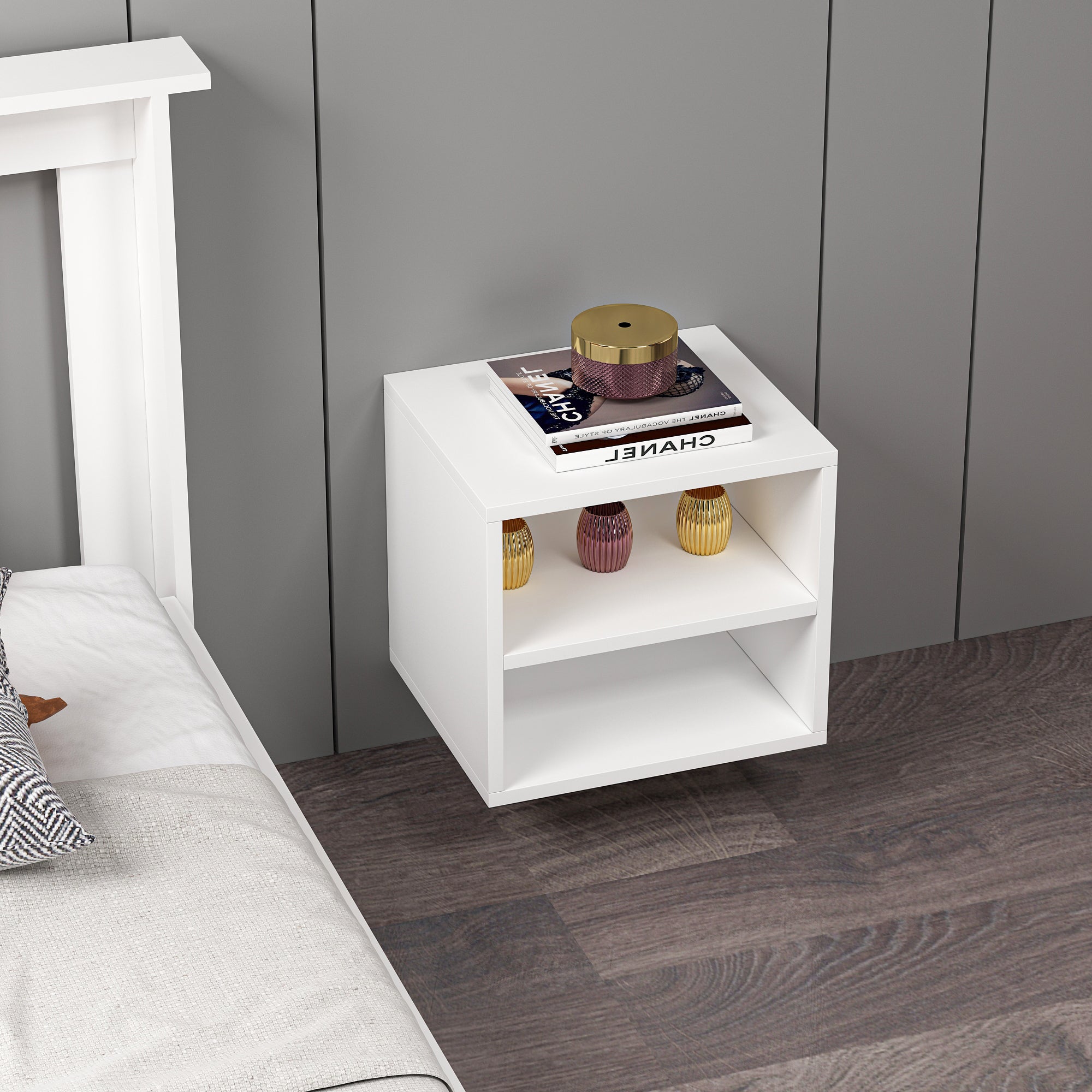 Mdf Beyaz Duvara Monte Komodin DM1007