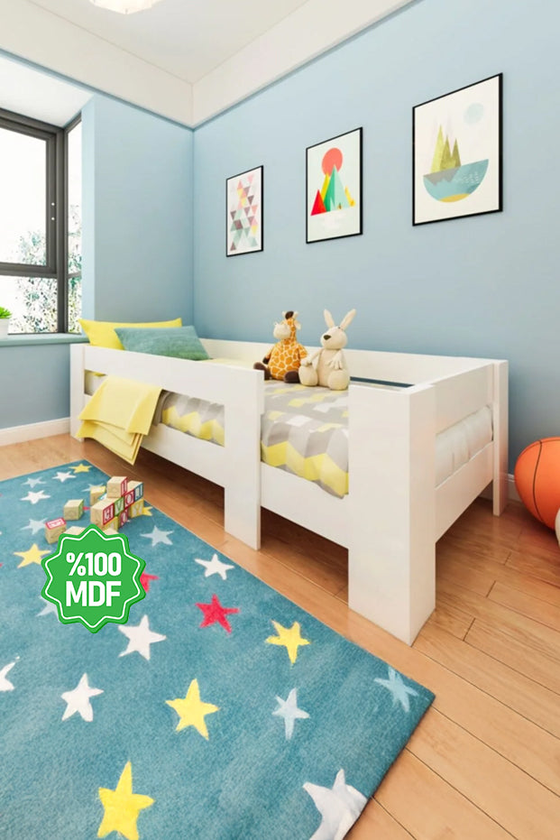 Ninnimo 100x200 Yatak Uyumlu Beyaz MDF Montessori Karyola- MY2 100x200 -1