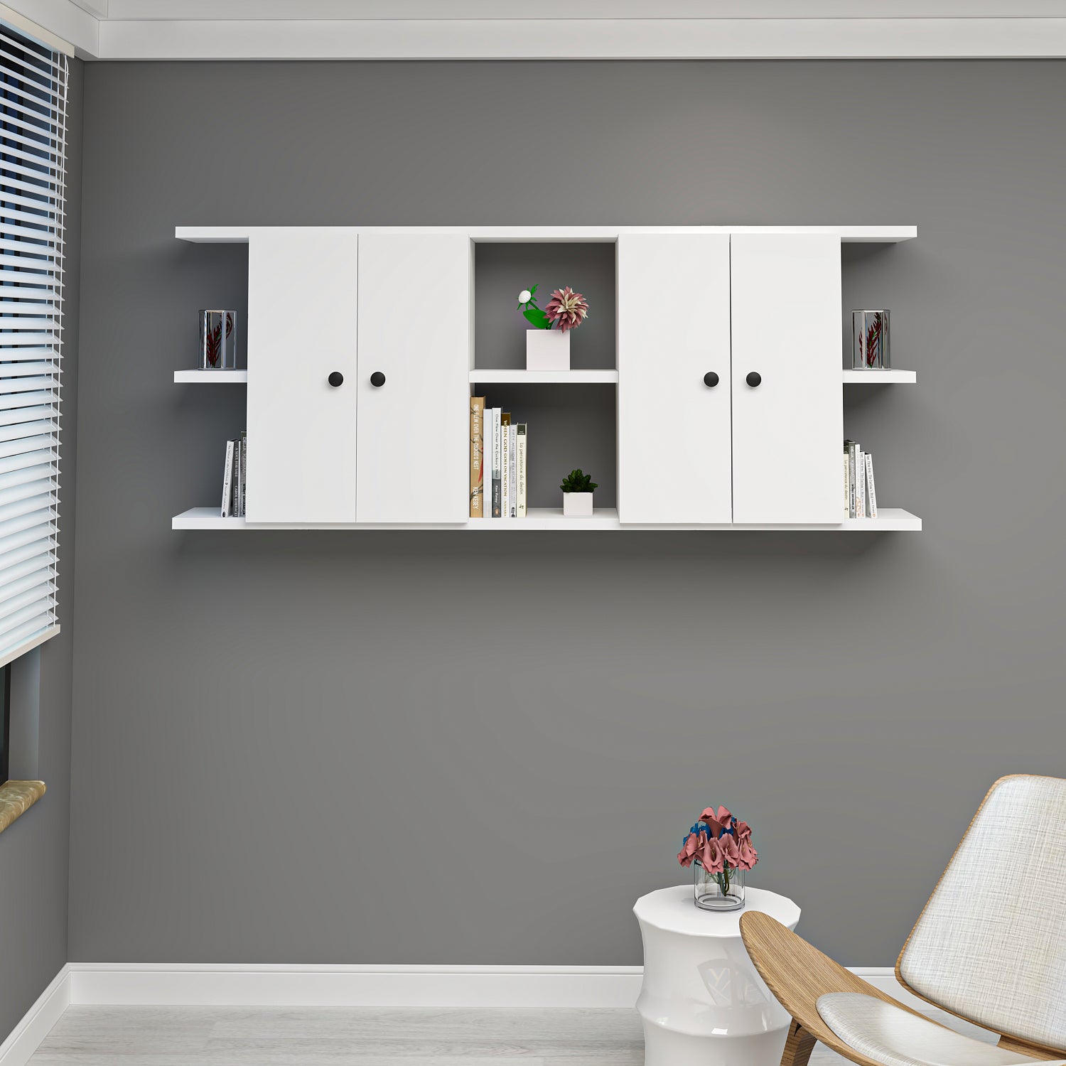 Double Kalimera 2'li Duvar Dolabı & Rafı Beyaz