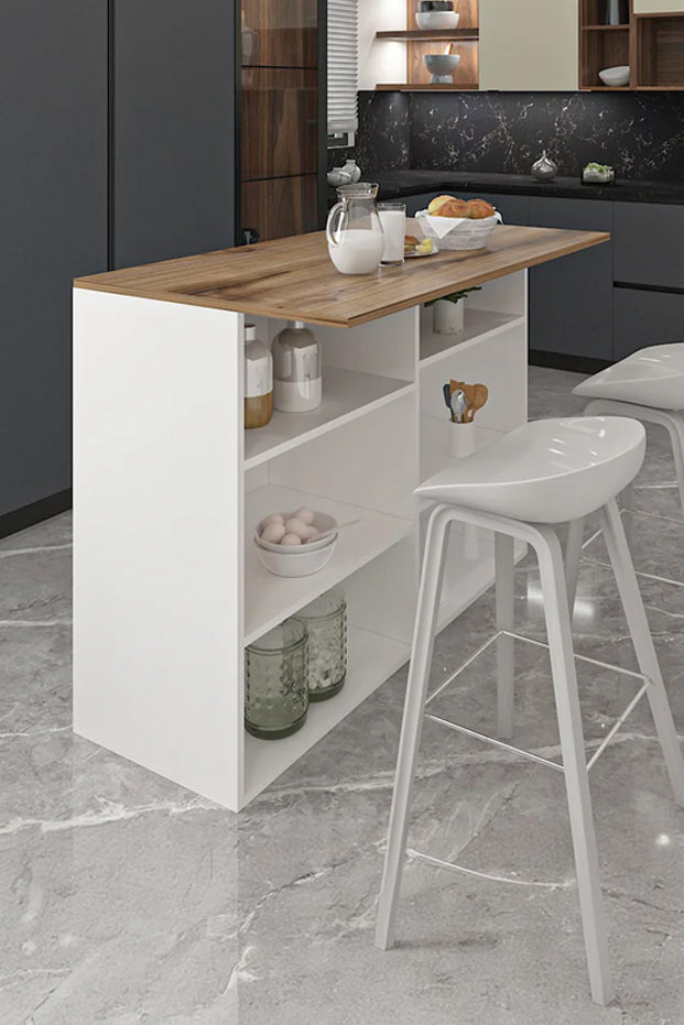 Jack Çok Amaçlı Mutfak Dolabı MDF Mutfak Adası Beyaz Çırağan