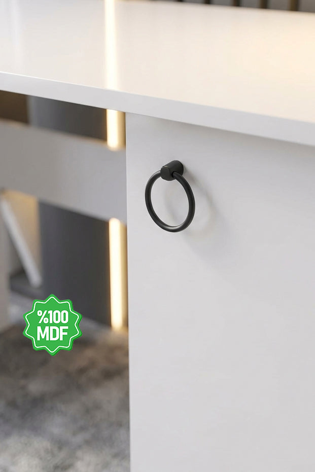 Ninnimo Beyaz MDF Çalışma Masası Bilgisayar Masası