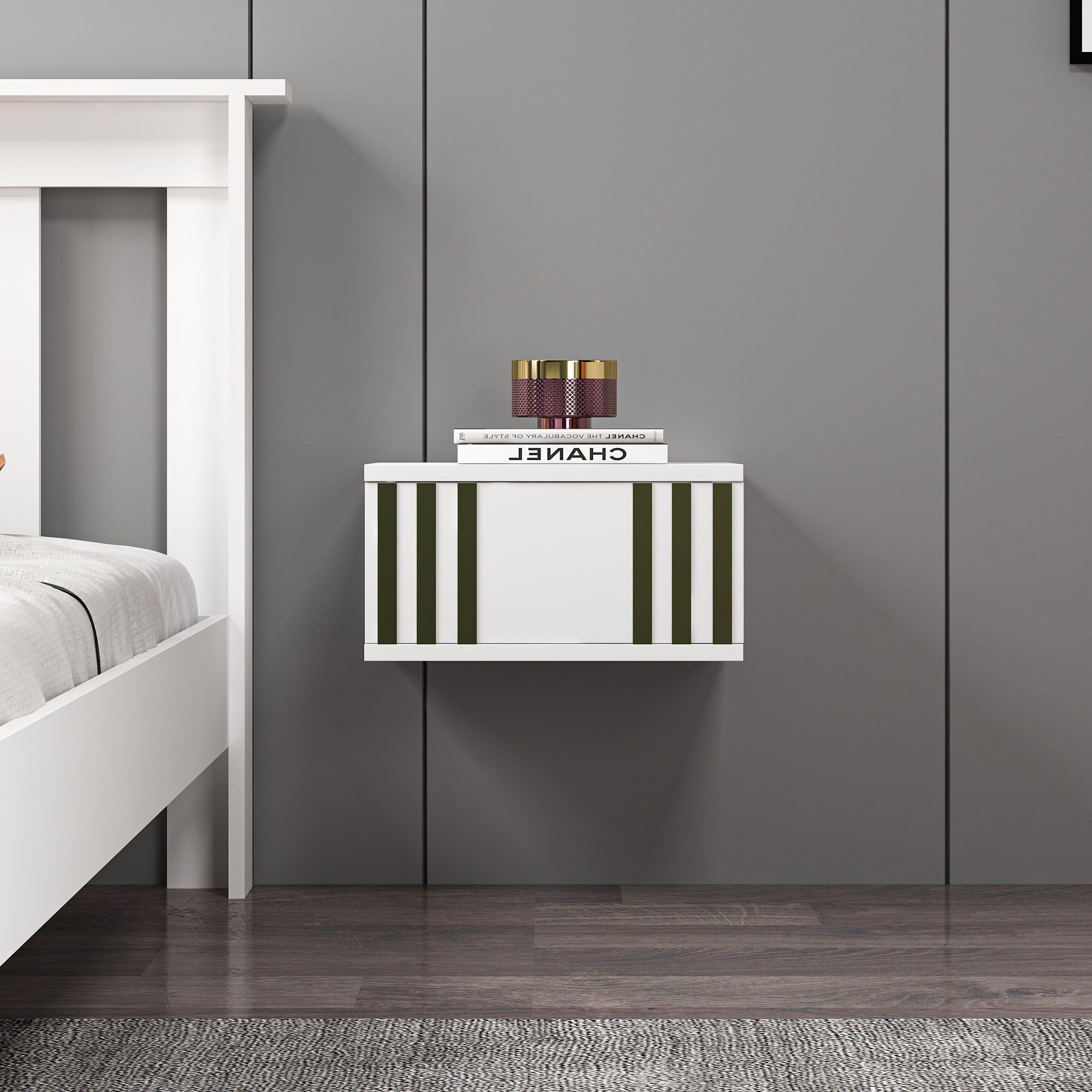 Mdf Beyaz Duvara Monte Komodin DMG1004