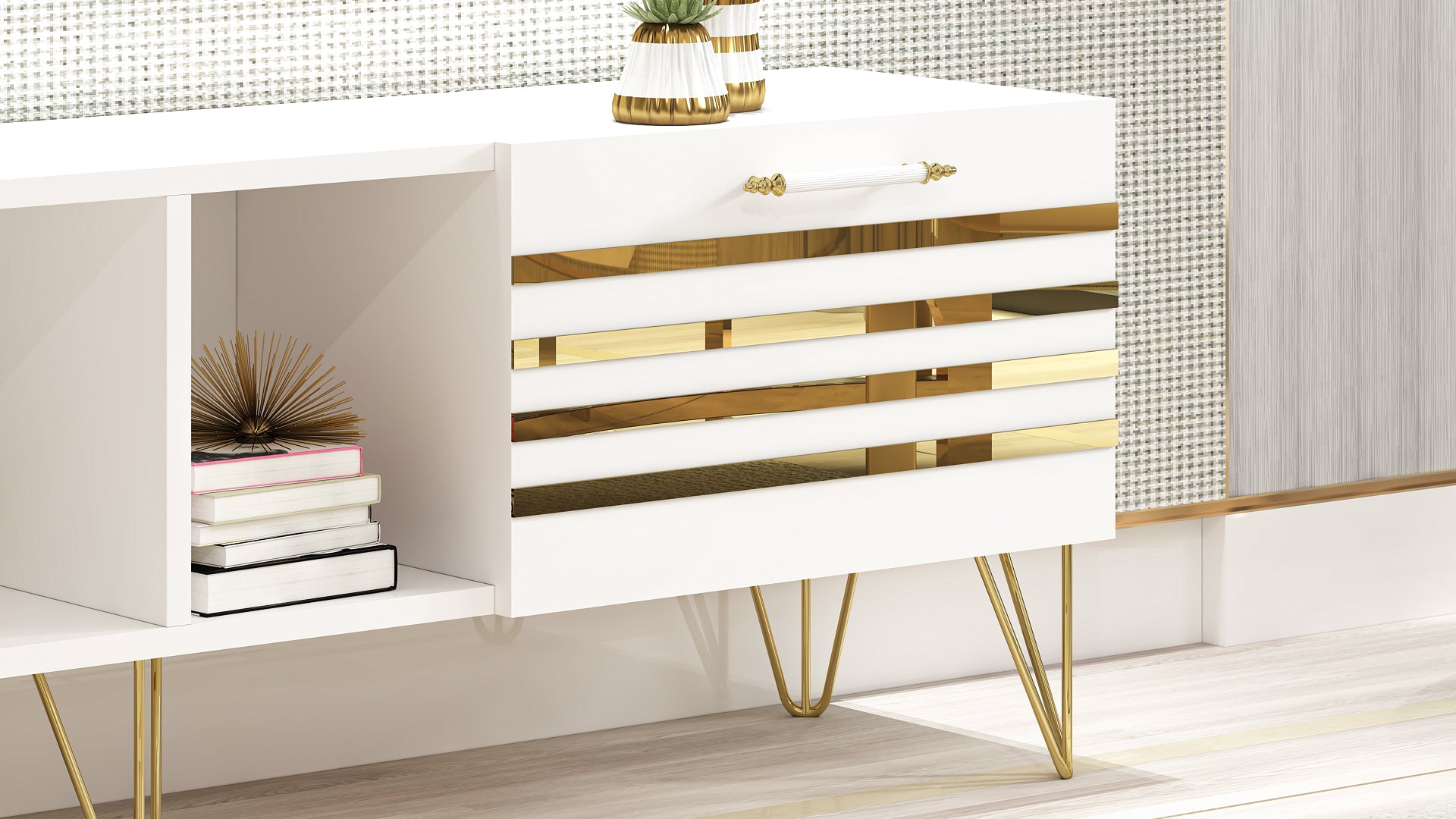 Vizyon Tv ünitesi %100 Beyaz Mdf