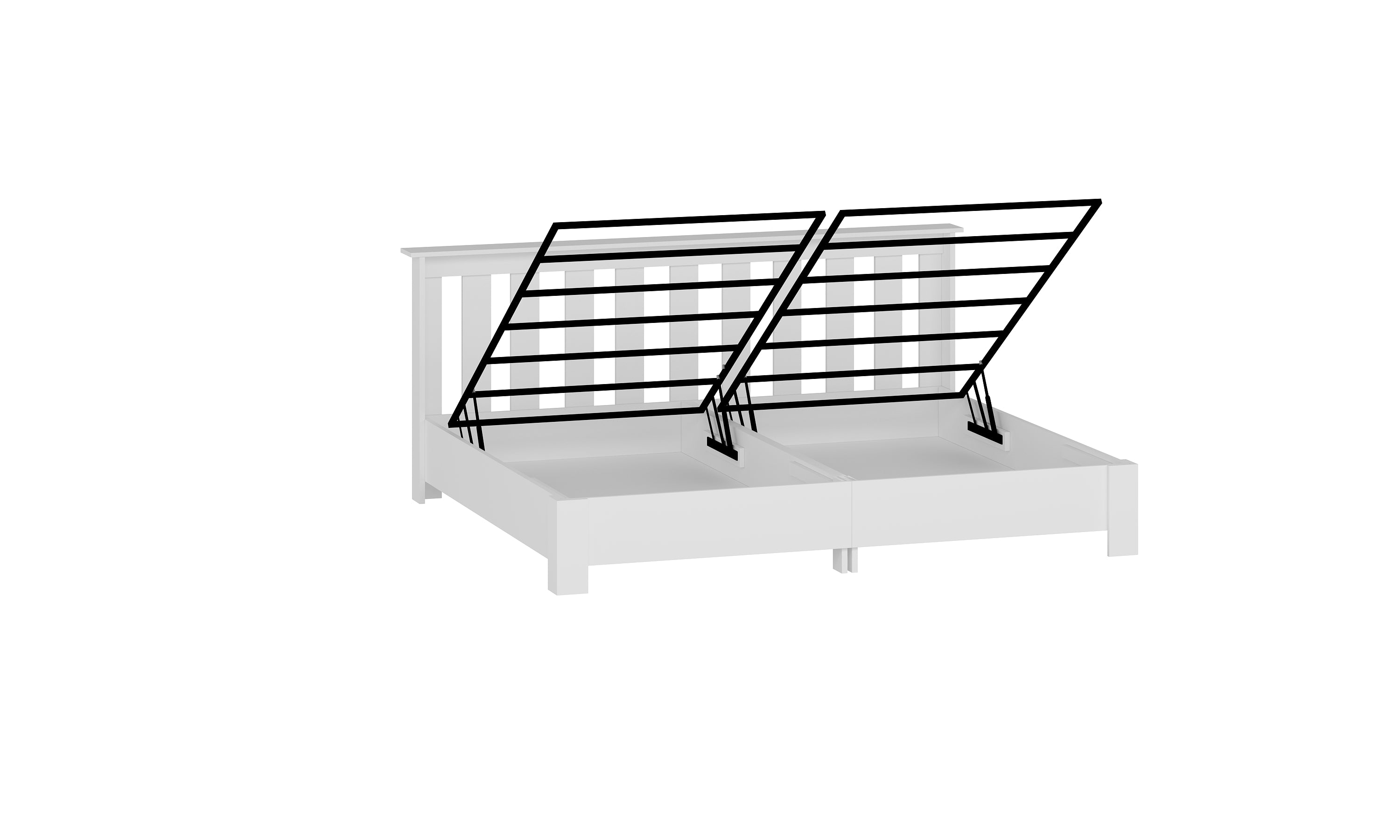 Altay Çift Kişilik Beyaz MDF Bazalı Karyola