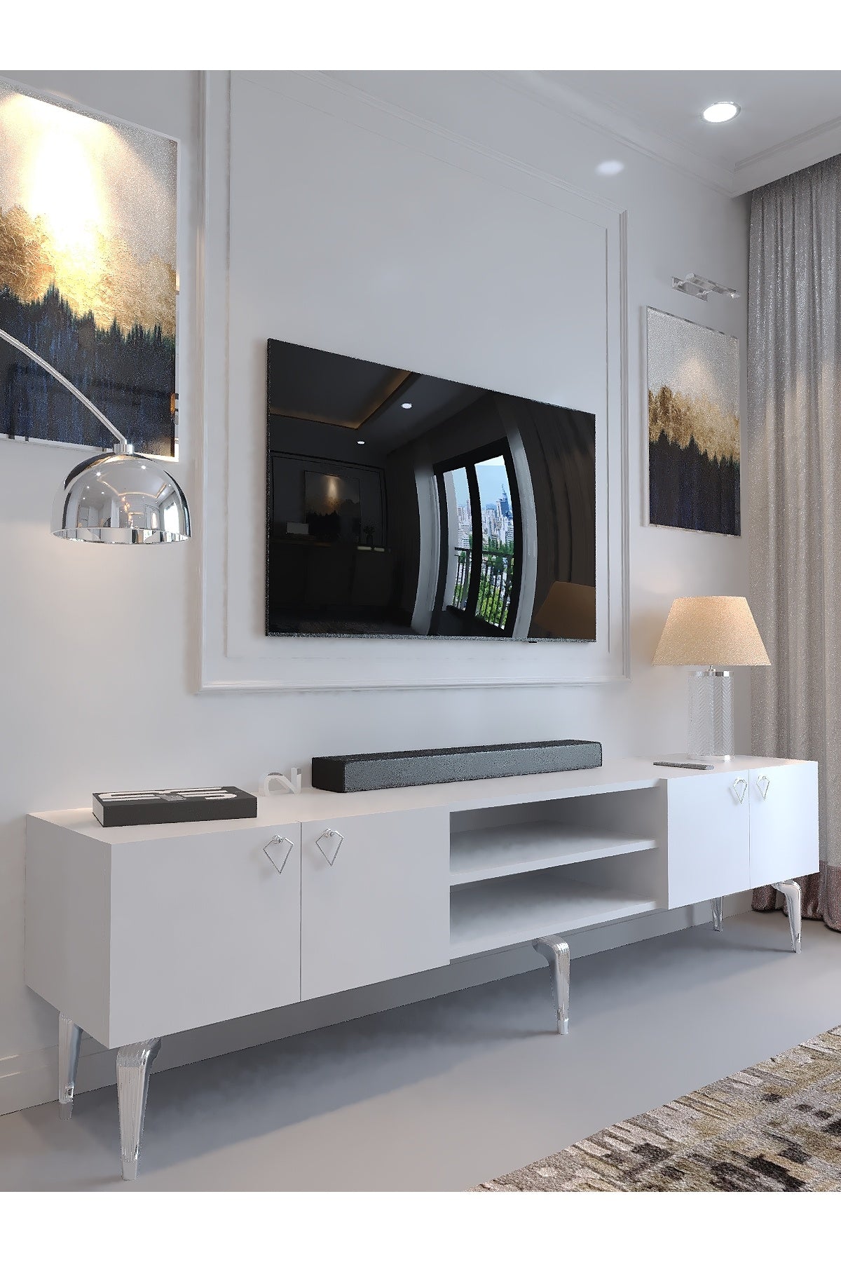 TV ÜNİTESİ - SA2-1009-1 BEYAZ SİLVER