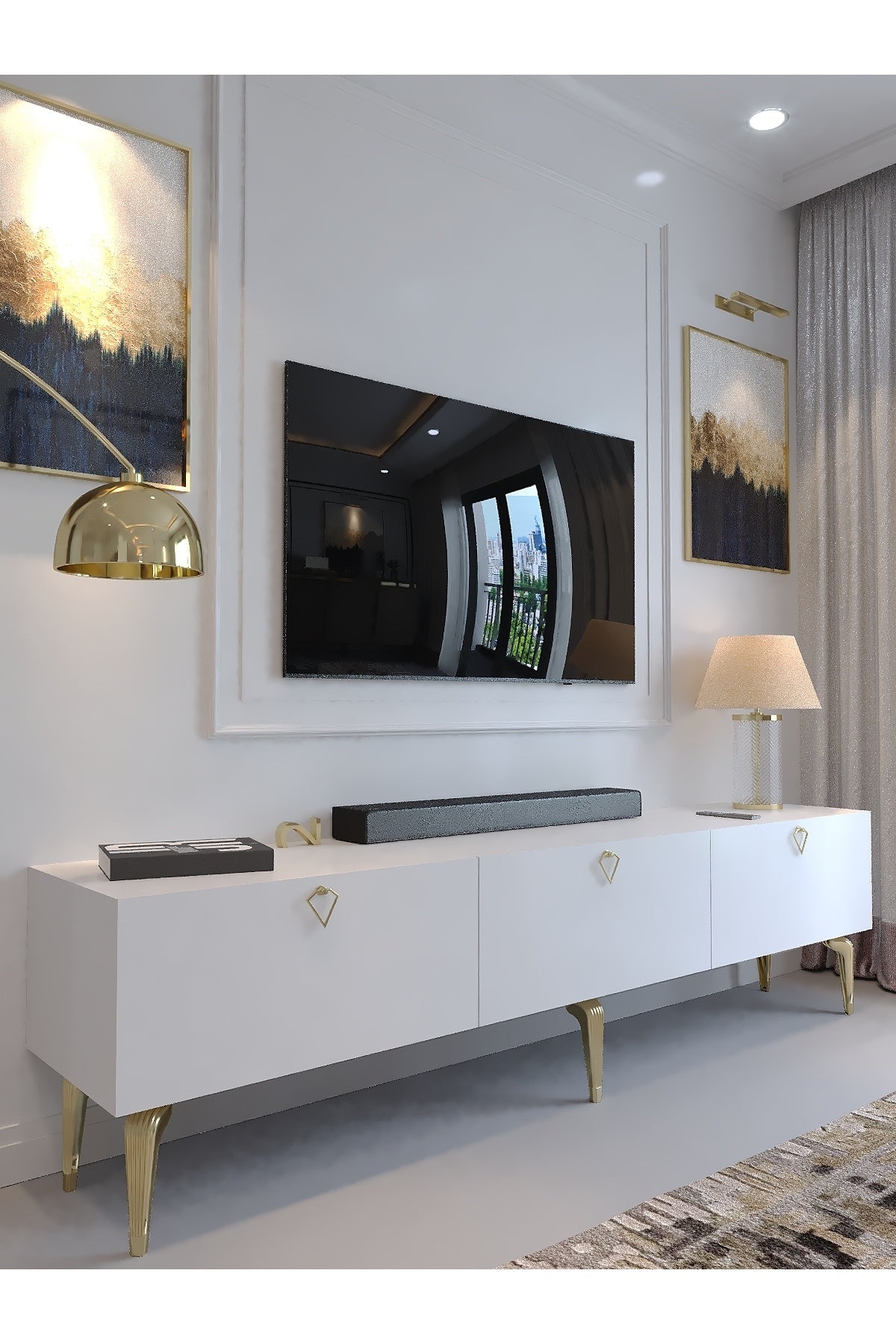 KARNAVAL TV ÜNİTESİ - GA2-2001-1 BEYAZ GOLD