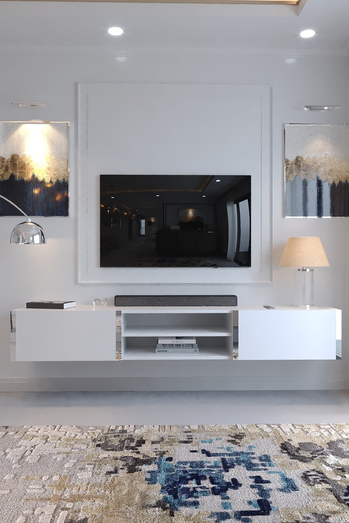 KARNAVAL DUVARA MONTE TV ÜNİTESİ - SDM-1004-1 BEYAZ GOLD