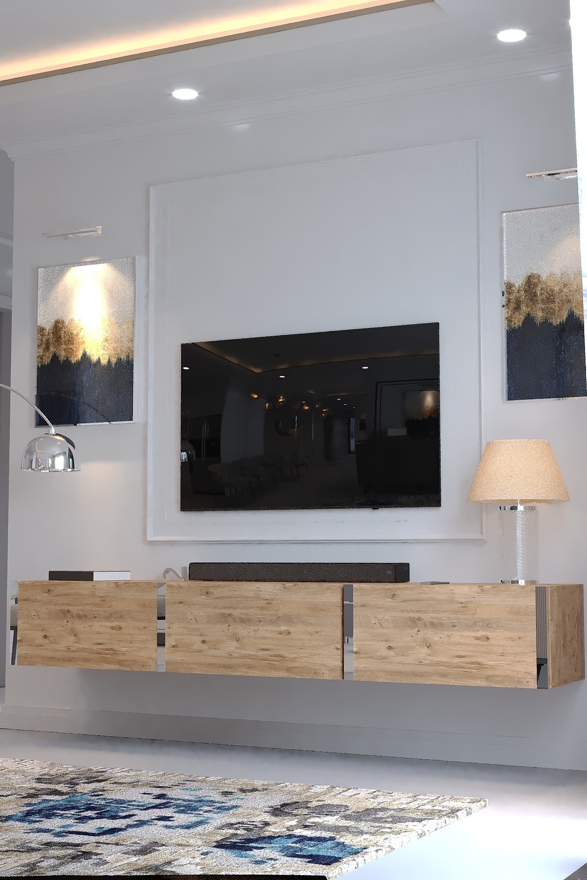 KARNAVAL DUVARA MONTE TV ÜNİTESİ - SDM-1001-6 ÇAM GOLD