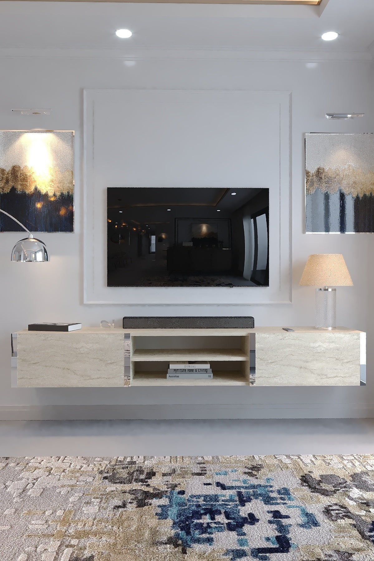 KARNAVAL DUVARA MONTE TV ÜNİTESİ - SDM-1004-8 TRAVERTEN GOLD