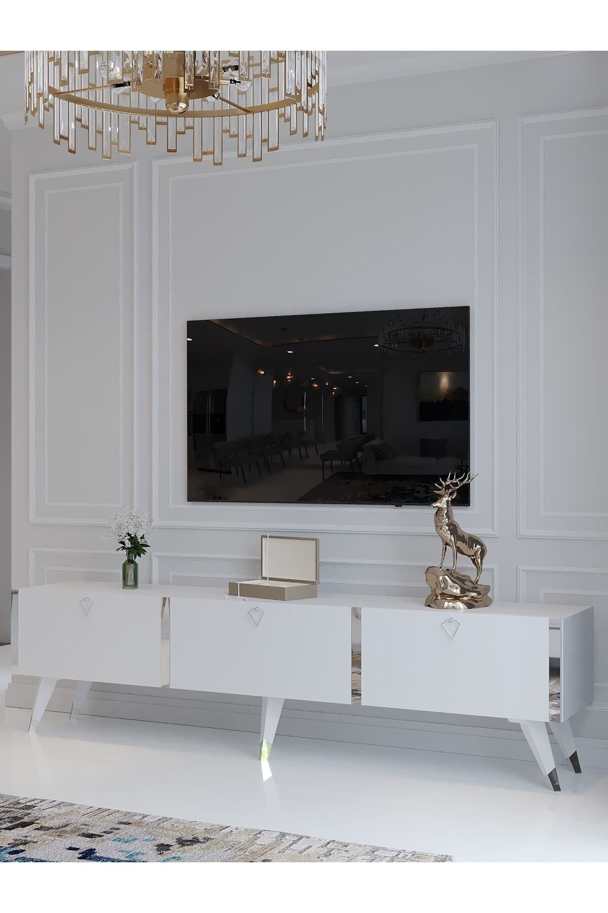 Festival Tv Ünitesi S3017-1 Parlak Beyaz Minifiks Bağlantı