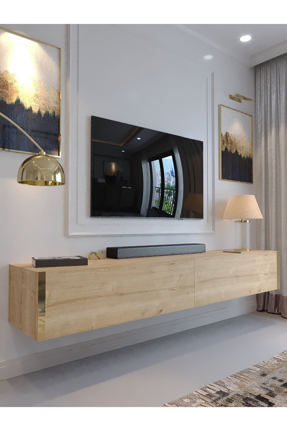 KARNAVAL DUVARA MONTE TV ÜNİTESİ - GDM-1003-9 SAFİR GOLD