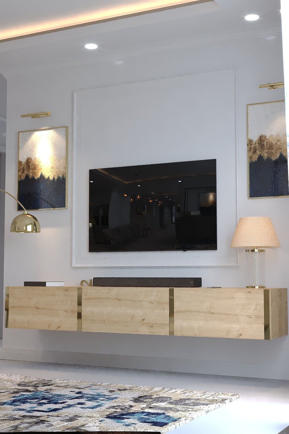 KARNAVAL DUVARA MONTE TV ÜNİTESİ - GDM-1001-9 SAFİR GOLD