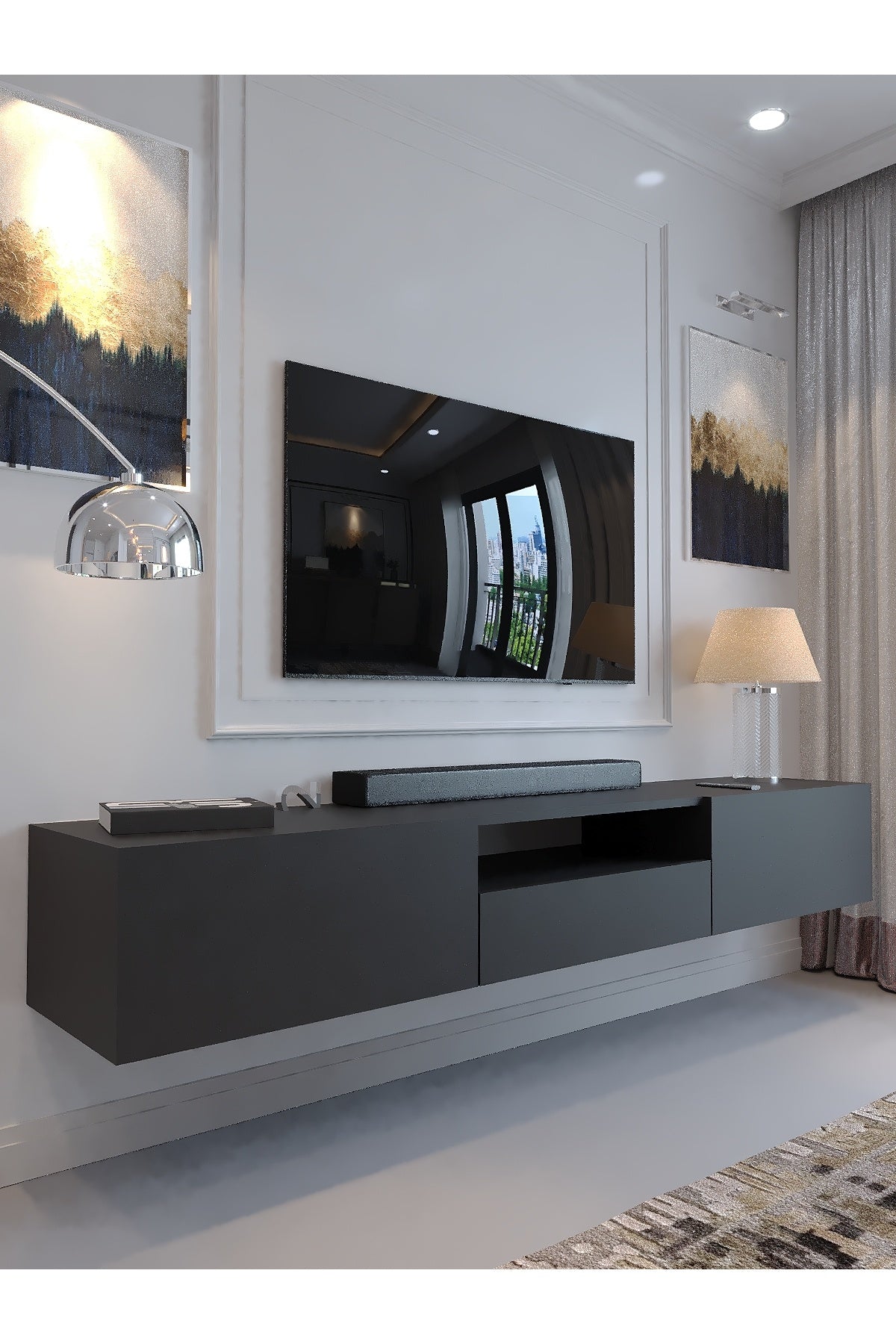 KARNAVAL DUVARA MONTE TV ÜNİTESİ - DM1006-4 ANTRASİT