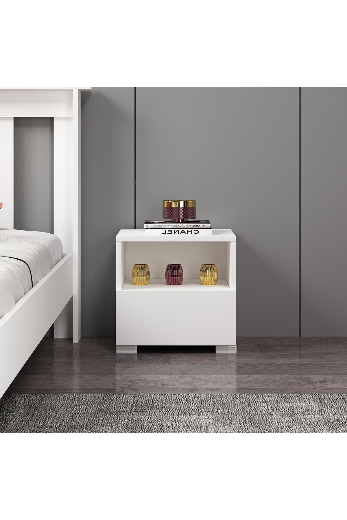 Mdf Beyaz Komodin A1002