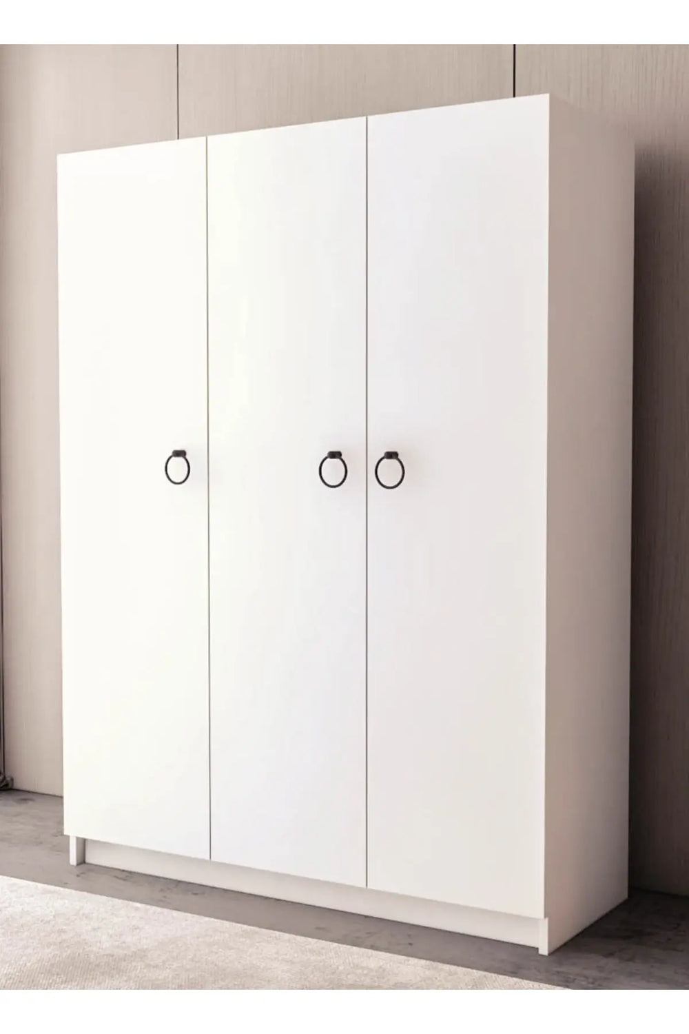 Ninnimo Beyaz MDF 3 Kapaklı Gardırop