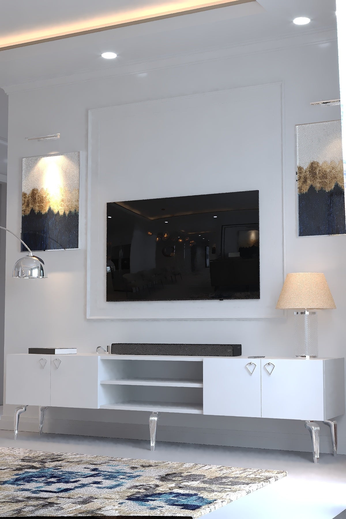 TV ÜNİTESİ - SA2-1009-1 BEYAZ SİLVER