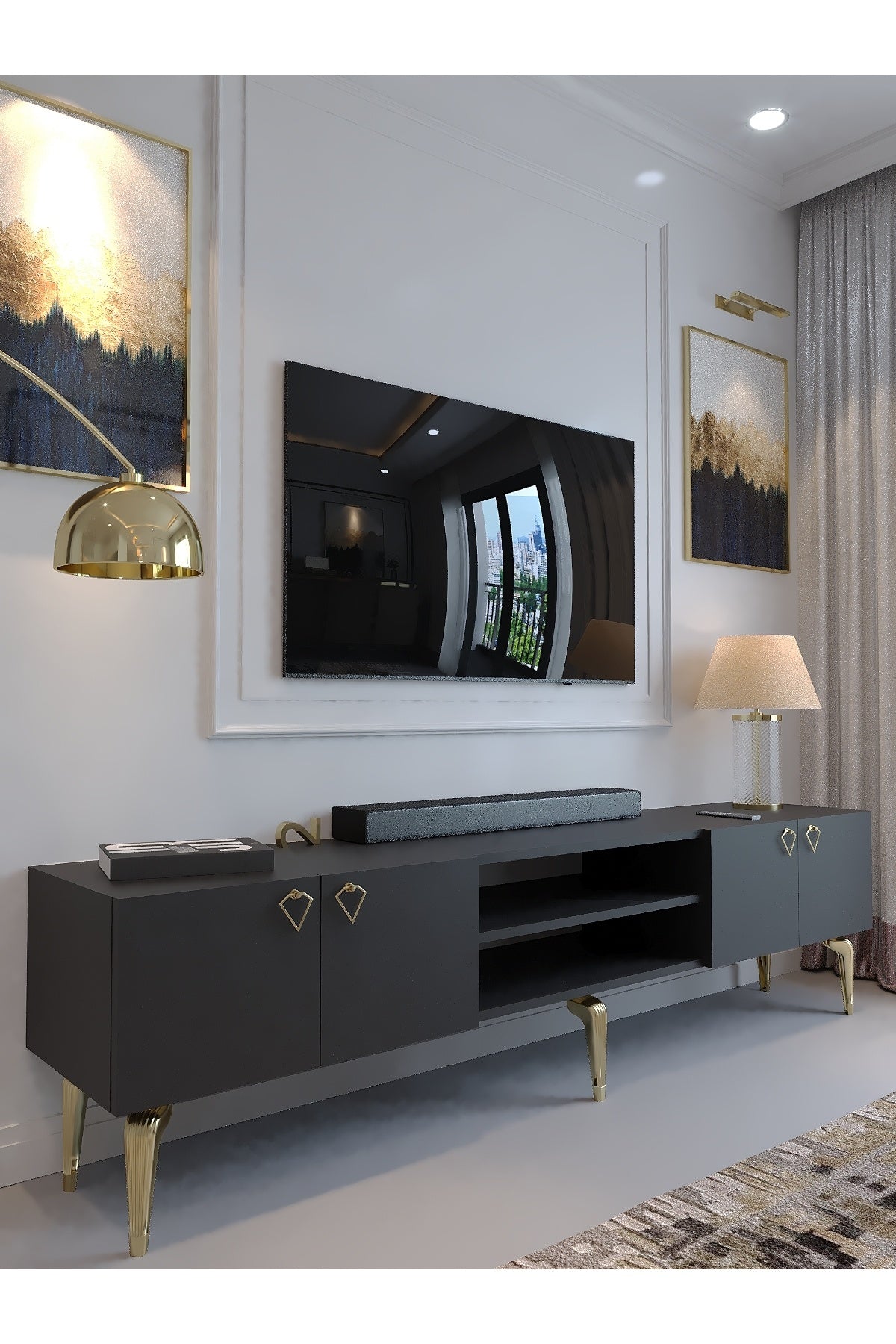 KARNAVAL TV ÜNİTESİ - GA2-1009-4 ANTRASİT GOLD